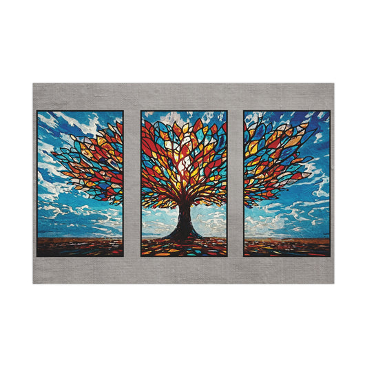 Spirit Tree Awakens – Color, Growth & Magic for Inspired Walls - Vibrant Tree Matte Posters, Colorful Wall Art, Home Decor, Gift for Nature Lovers, Modern Artwork, Stained Glass Style