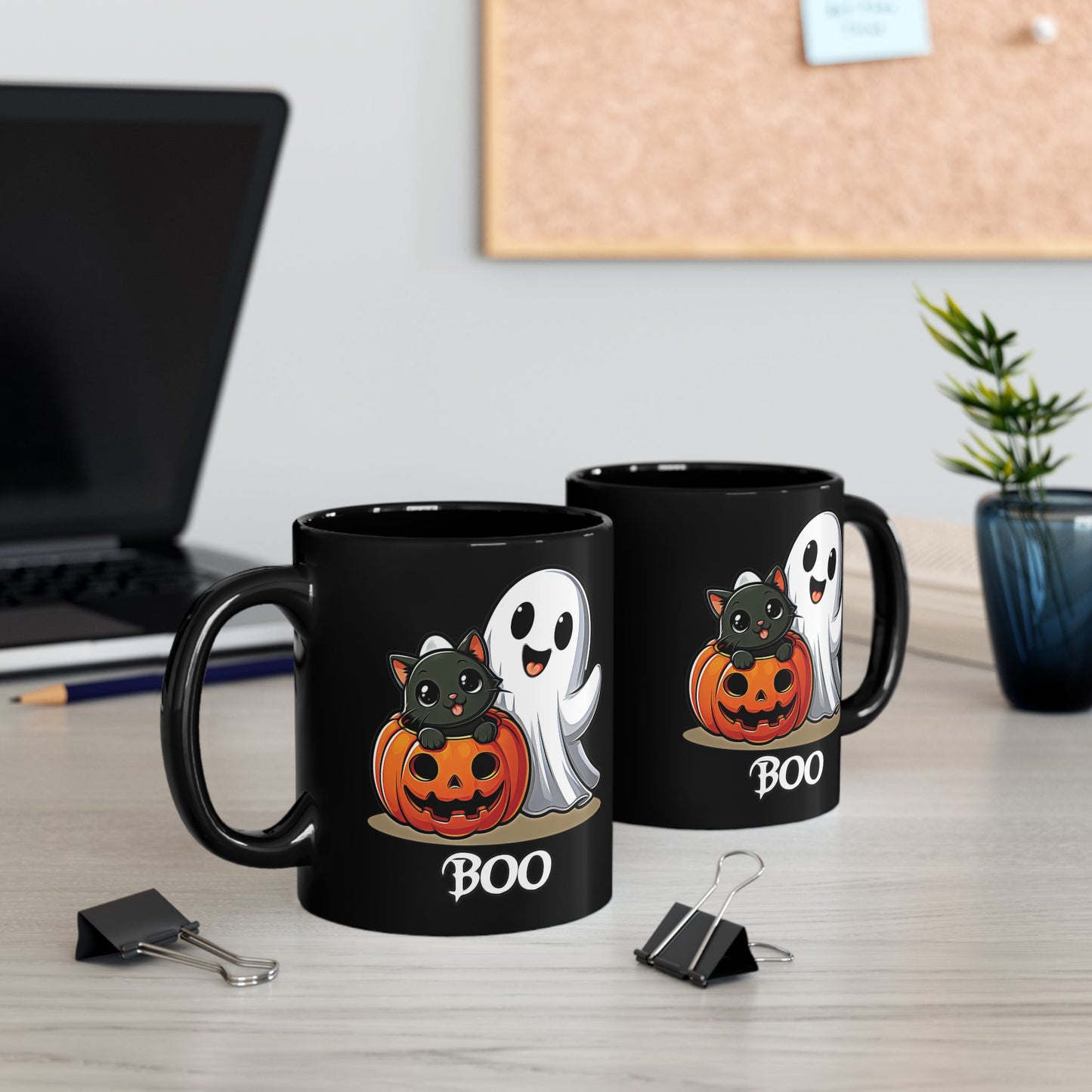 Spooky Smiles & Cozy Vibes – Halloween Boo Pumpkin Ghost Cat Edition - Halloween Themed Black Mug with Cute Ghost and Cat Design, Perfect for Spooky Season, Fall Parties, Trick or Treat Mugs, Halloween [...]