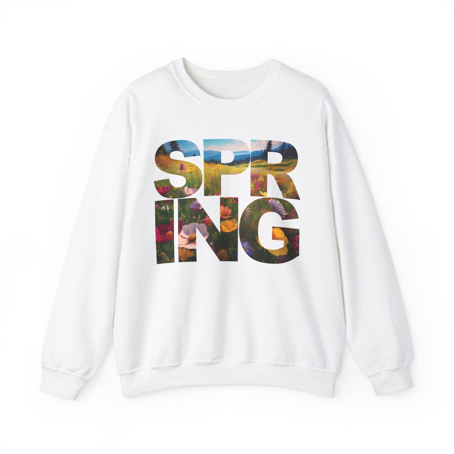 Spring Meadow Flower Design - Crewneck Sweatshirt
