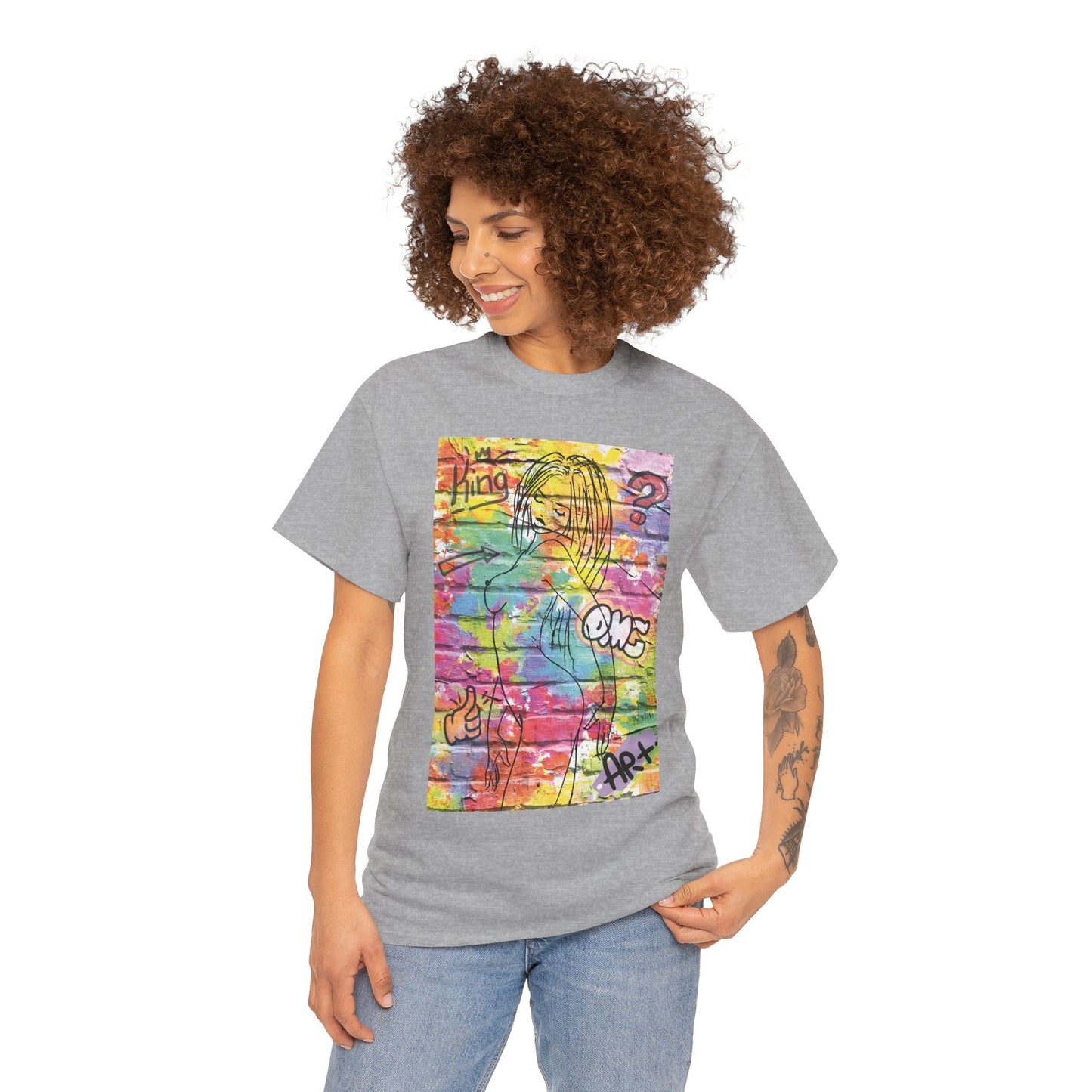 Vibrant Graffiti Muse – Bold Pop Art of Color, Confidence, and Free-Spirited Urban Expression - Colorful Artistic Unisex Tee, Vibrant Cotton T-Shirt for Art Lovers, Unique Casual Wear, Gift for Friends, Summer Fashion