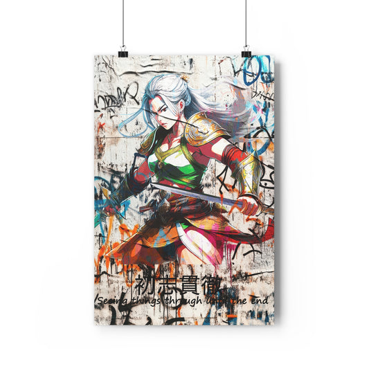 Vibrant Warrior Giclée Art Print - Manga Decor, Wall Art, Anime Gift, Home Gallery, Modern Illustration