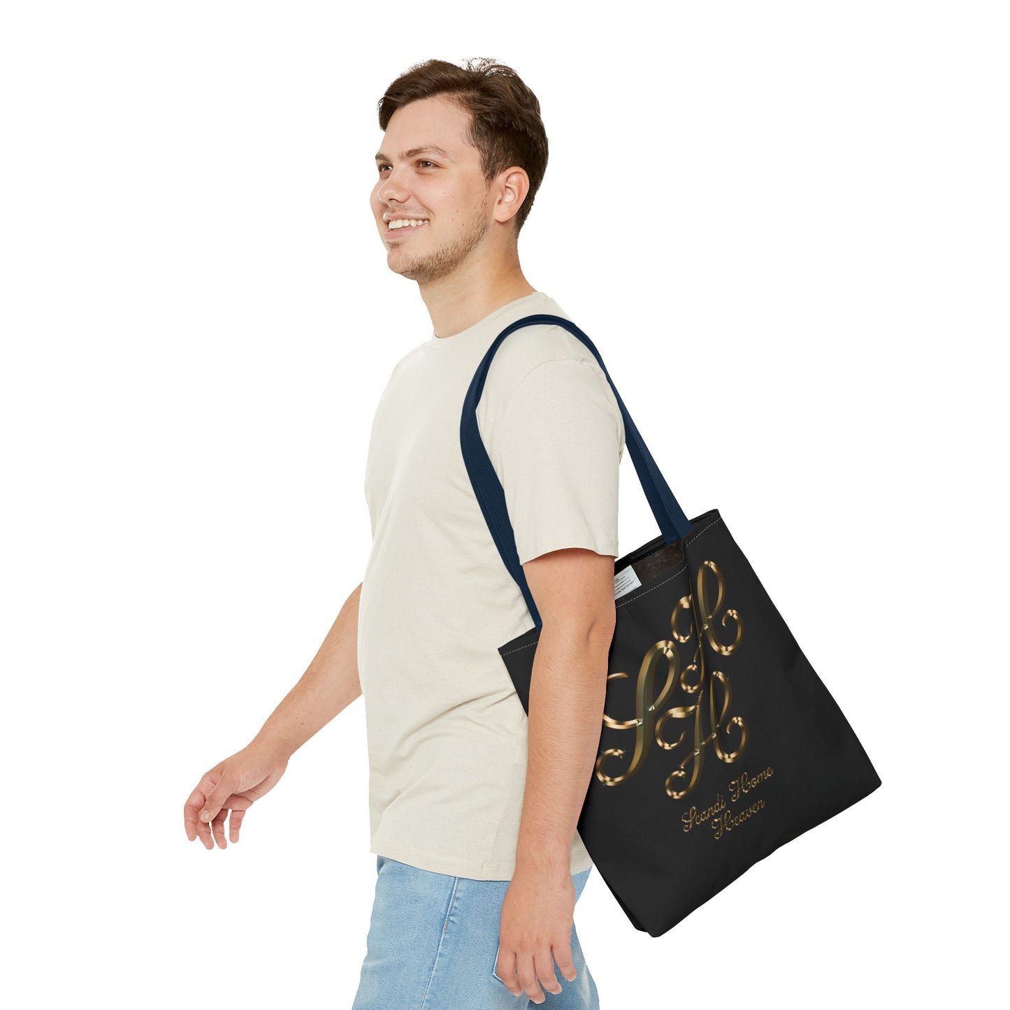 Tote Bag - Golden colored Scandi Home Heaven Designer Logo