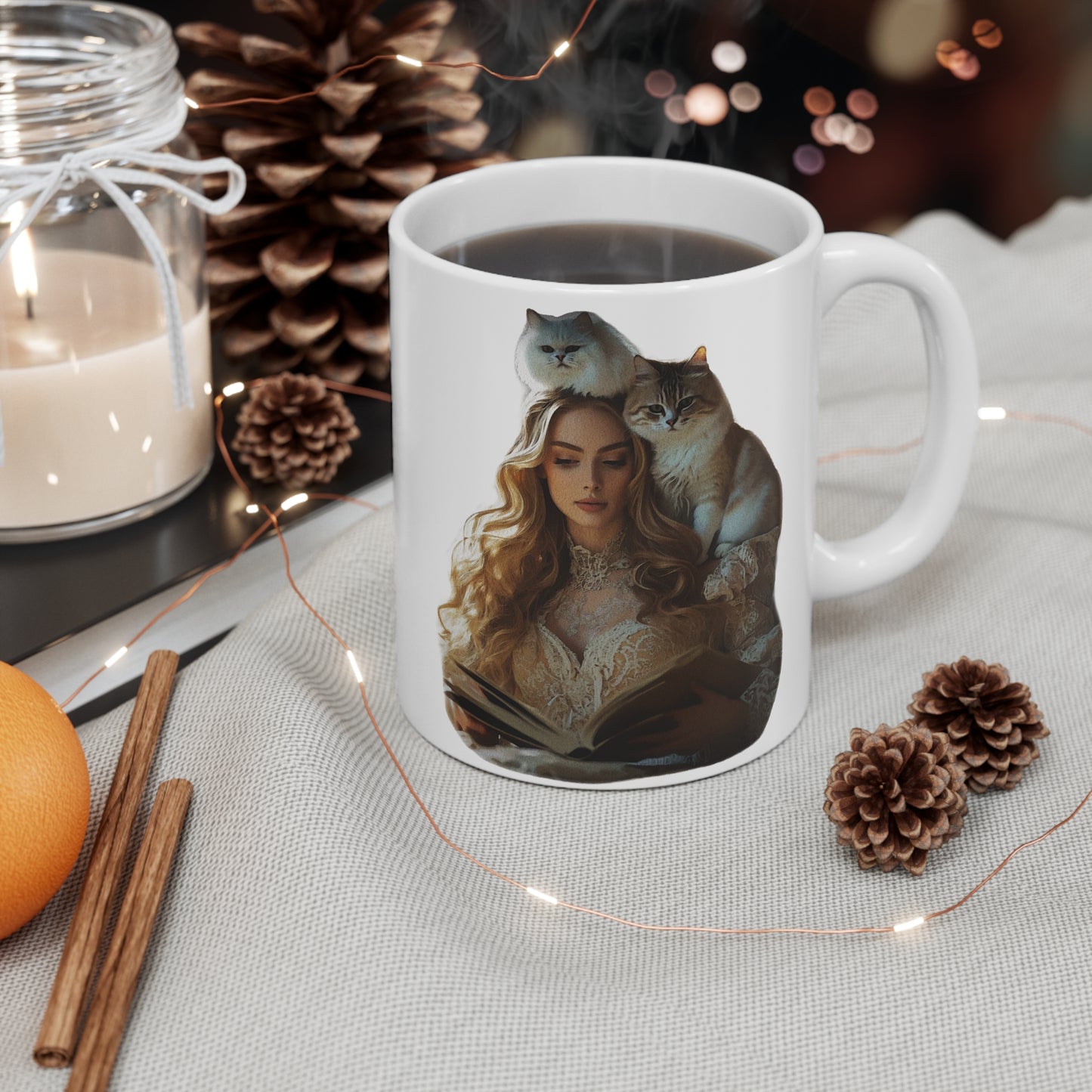 “Chapters & Companions: Peaceful Moments with Books, Cats, and Cozy Souls” - Enchanting Ceramic Coffee Mug Collection: Cozy Cat & Book Lover Designs, Perfect for Home, Office, Gifts, or Relaxing Moments
