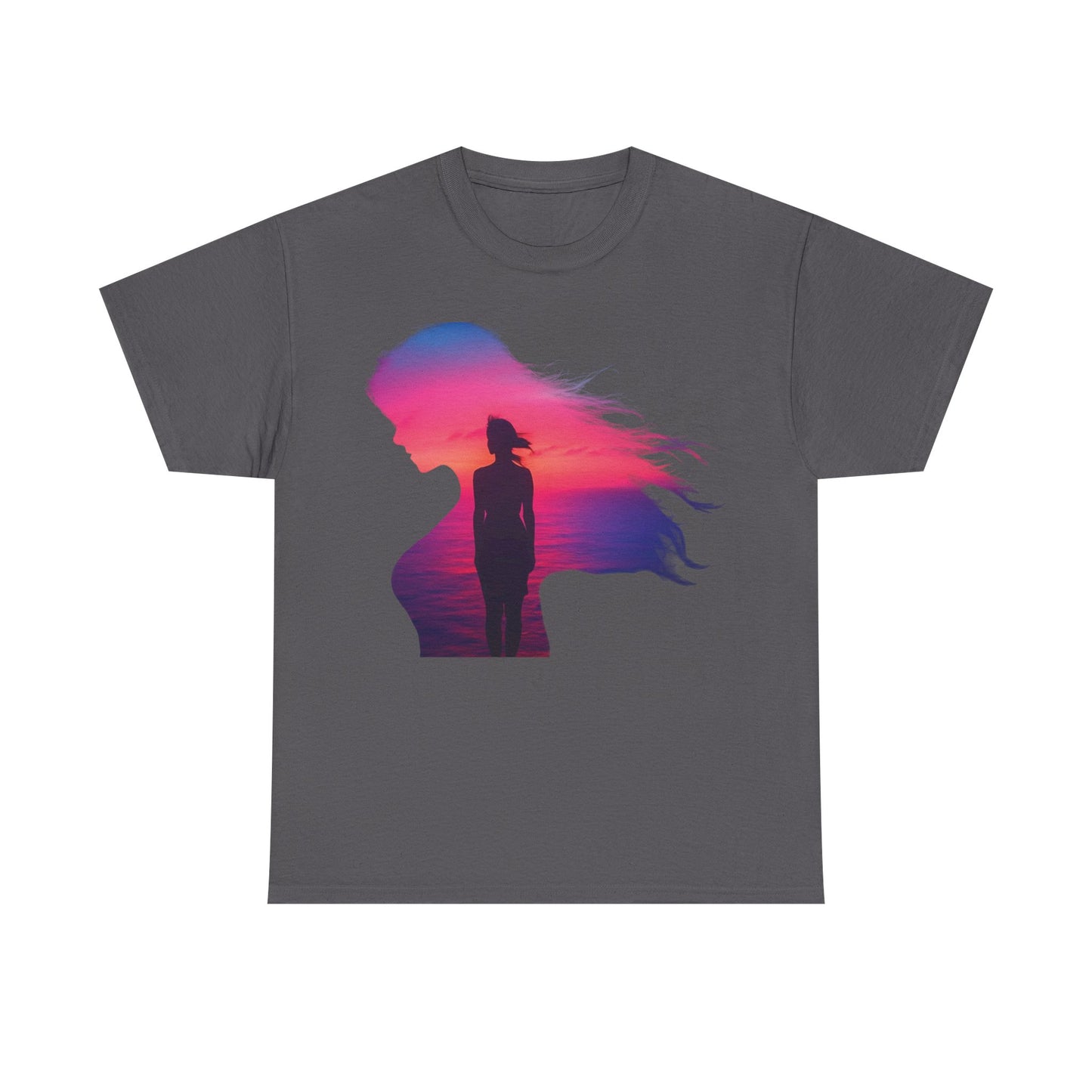 Sunset Soul – Where Color Meets Calm and Every Horizon Inspires 🌅✨ - Sunset Silhouette Tee, Unisex Cotton Shirt, Artistic Graphic T-Shirt, Casual Fashion Top, Gift for Nature Lovers