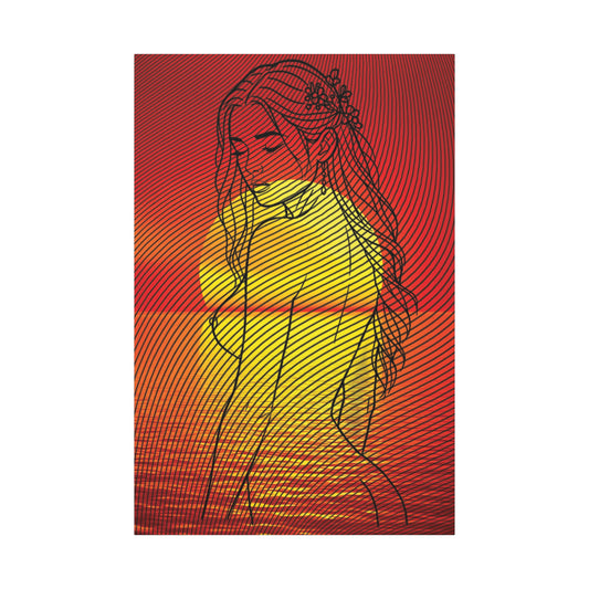 Sunset Vibe Canvas Art Wraps, Bohemian Home Decor, Wall Art for Bedroom, Living Room, Gift for Art Lovers, 1.6" Art Piece