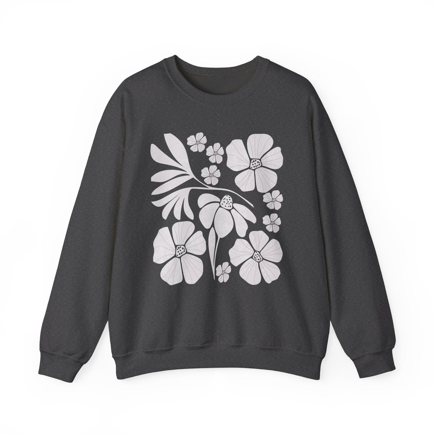Floral Boho style Minimalist Unisex Crewneck Sweatshirt - Cozy Comfort for All Occasions