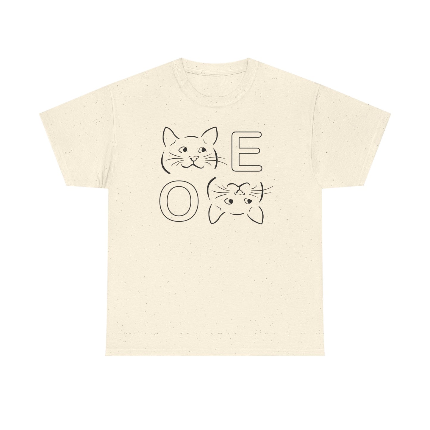 " MEOW" Cute Cat Faces Unisex Heavy Cotton Tee - Perfect for Cat Lovers