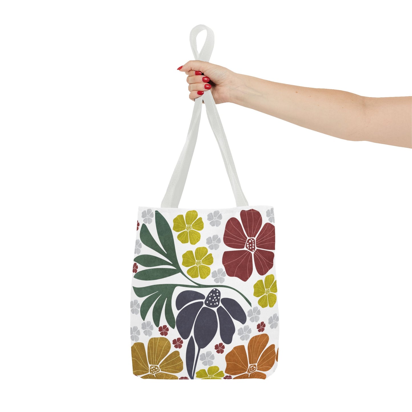 Boho Flowers Tote Bag - Retro Vintage Style