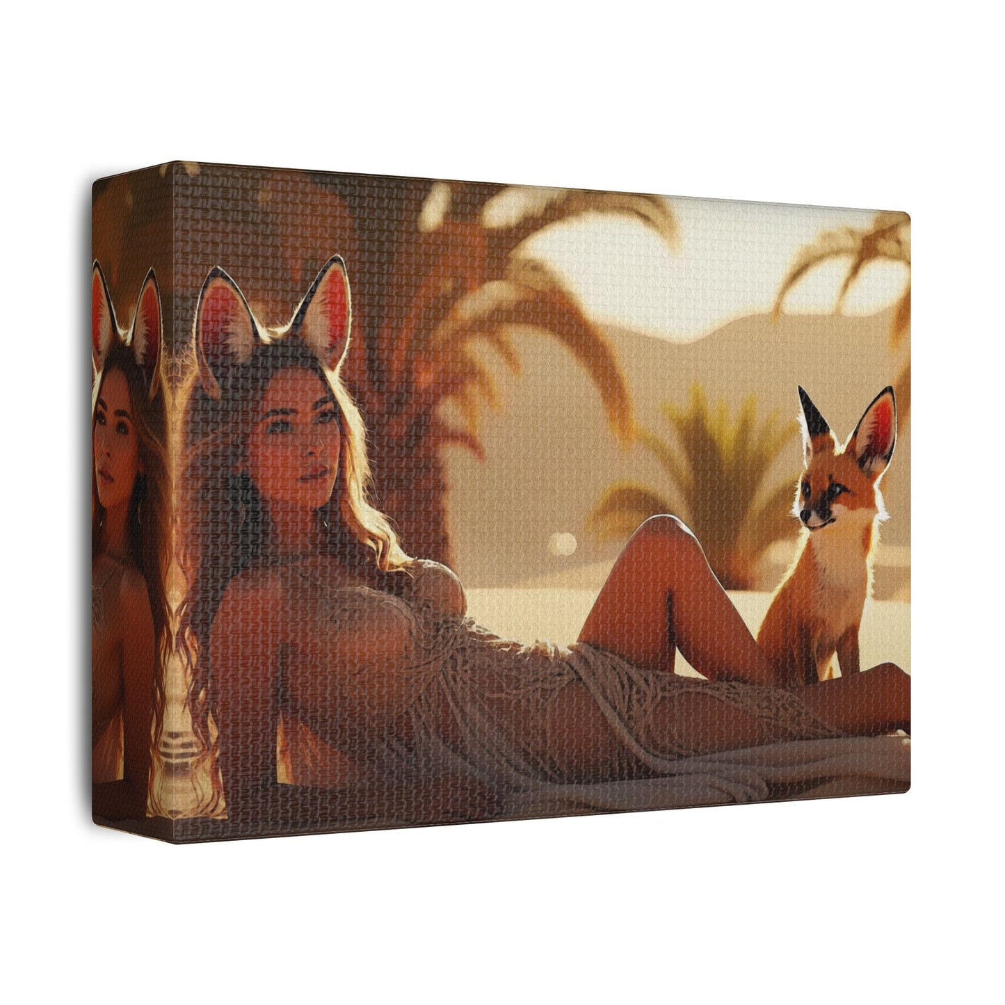 3 Foxes – Desert Fox Muse Canvas Art
