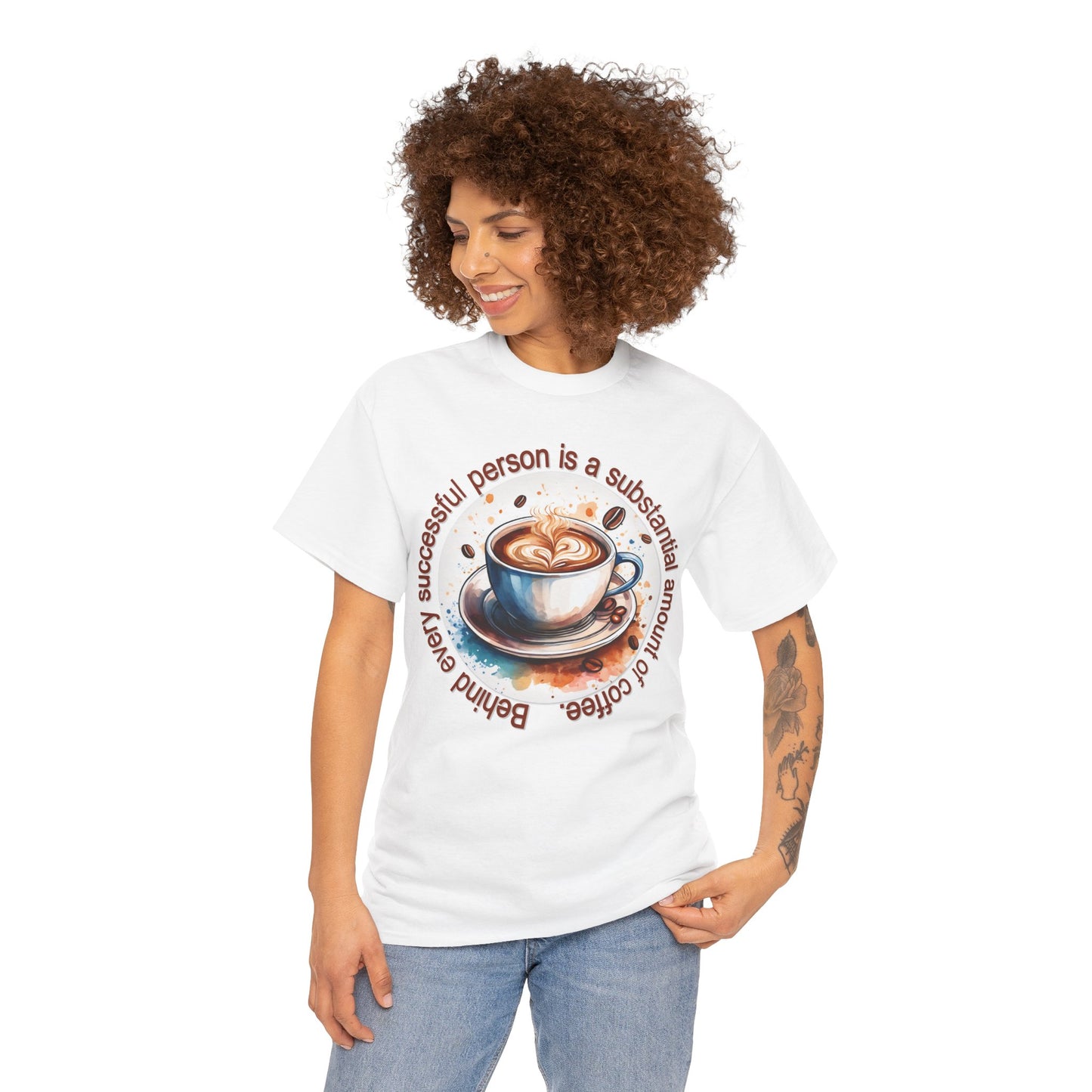 Coffee Lover Unisex Tee - Behind Every Successful Person Is Coffee