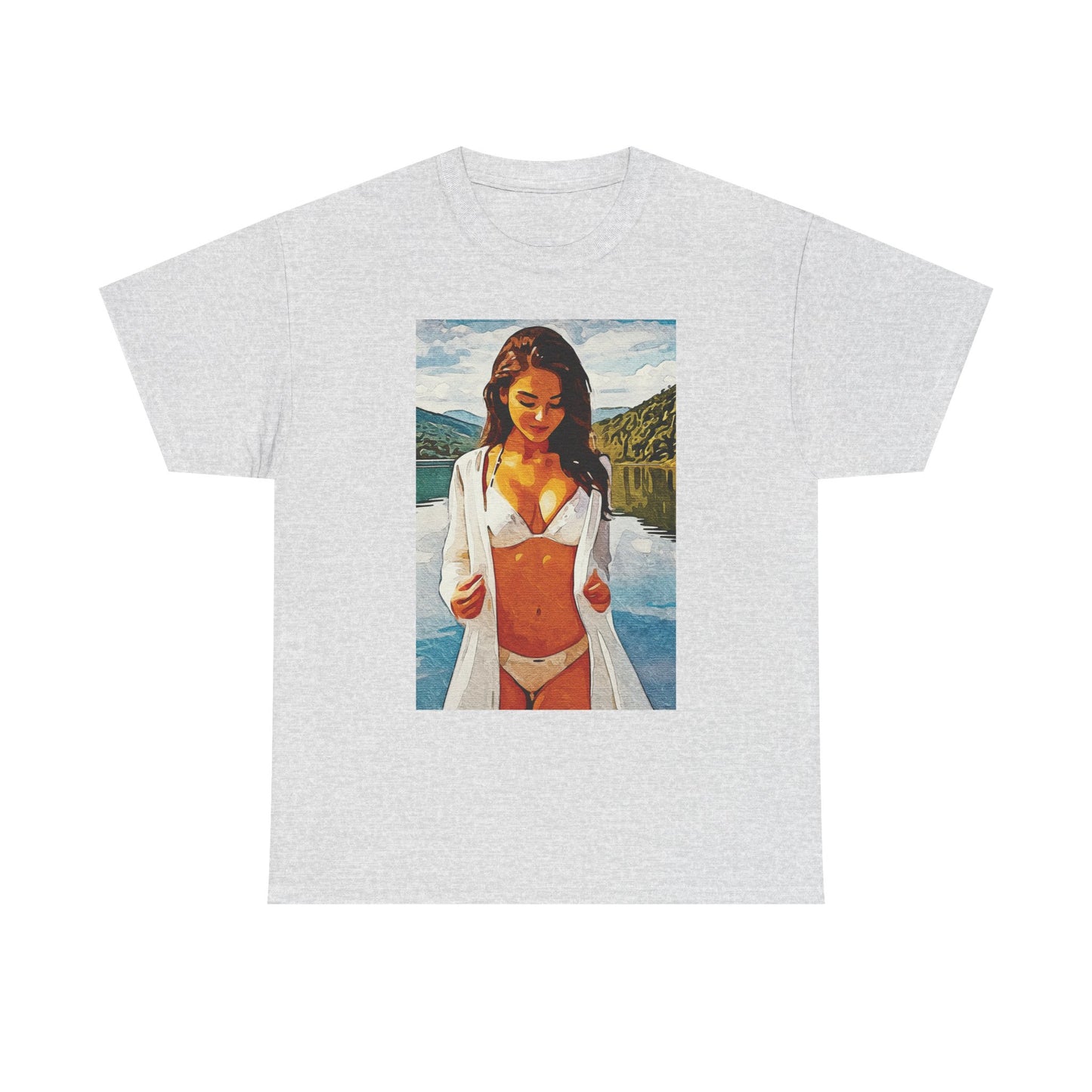 Beauty at the Lake — Sunlit Serenity for Casual Wear, Posters & Canvas - Summer Vibes Unisex Heavy Cotton Tee - Fun T-Shirt for Beach Lovers, Cute Casual Wear, Vacation Outfits, Graphic Tee for Parties, [...]