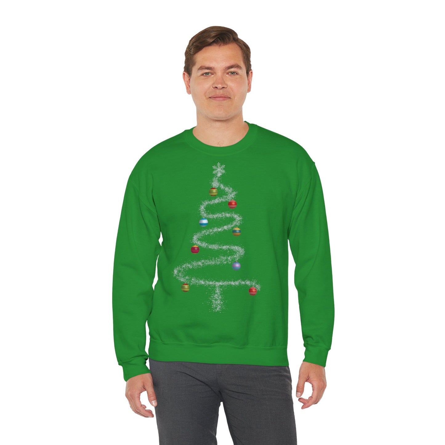 Cosmic Christmas: Where Stardust Dreams Become Holiday Magic - Christmas Tree Sweatshirt - Cozy Unisex Crewneck for Holiday Cheer