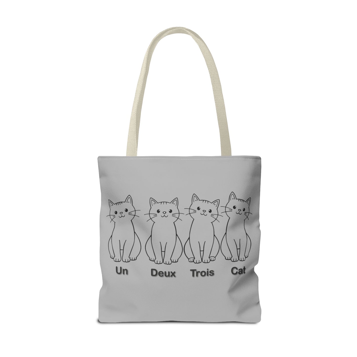 Funny Cat Tote Bag - Un Deux Trois Cat Design - Cute Cat Lover Gift