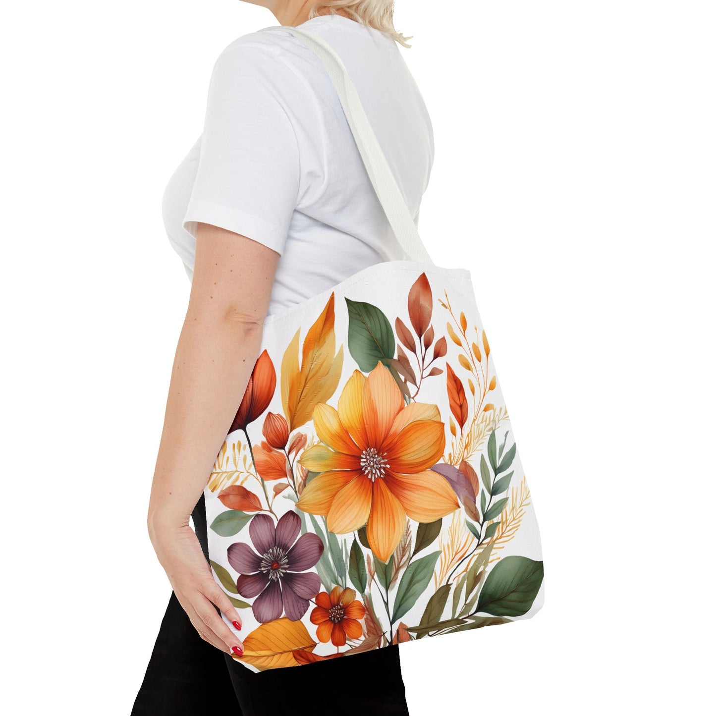 Boho Flowers 2 Tote Bag - Retro Vintage Style