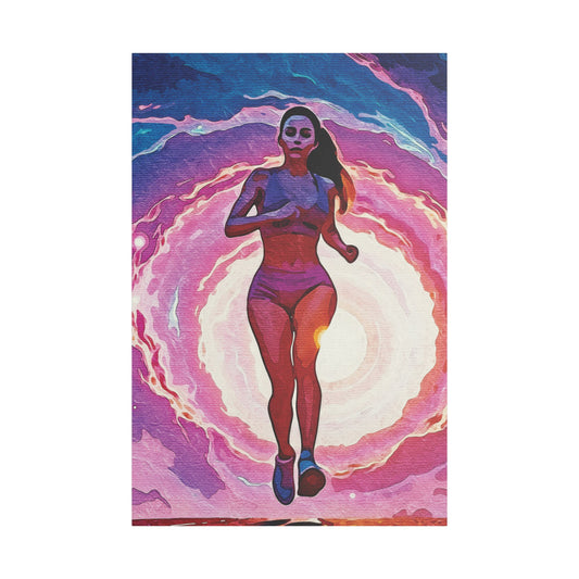 Ignite the Momentum – Empowering Fitness Art for Runners, Dreamers & Everyday Warriors - Vibrant Canvas Wall Art of Athletic Woman, Fitness Decor, Sporty Home Gallery, Motivational Artwork, Gym Wall Piece