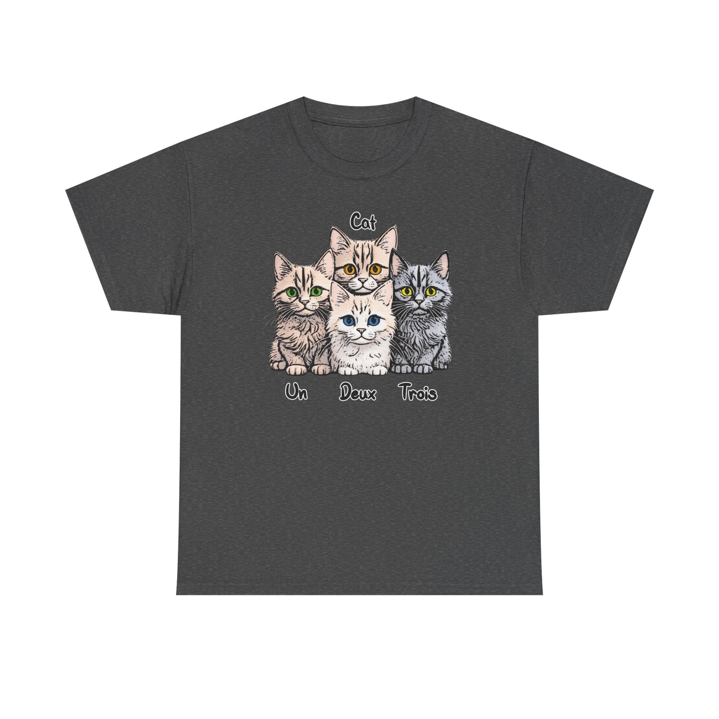Un, Deux, Trois, Cat: Purrfect Counting Cuteness - Adorable Cat Trio Unisex Heavy Cotton Tee, Cute Cat Shirt, Animal Lover Gift, Pet Lover Apparel, Fun Gift for Cat Owners, Comfy [...]