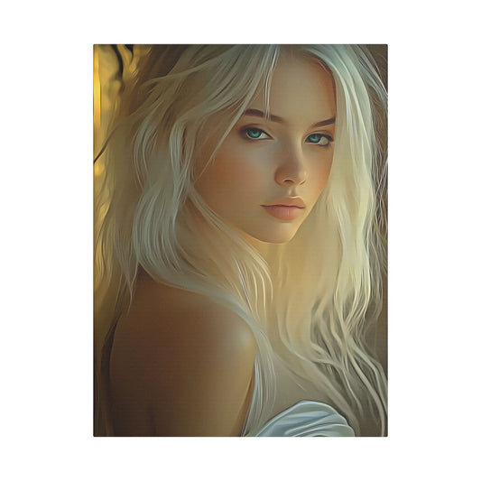 Golden Flow – Embrace the Light Within and Let It Shine 🌟✨ - Elegant Satin Canvas Wall Art, Stunning Home Décor, Modern Portrait, Gift for Art Lovers, Office Wall Decoration, Feminine Touch