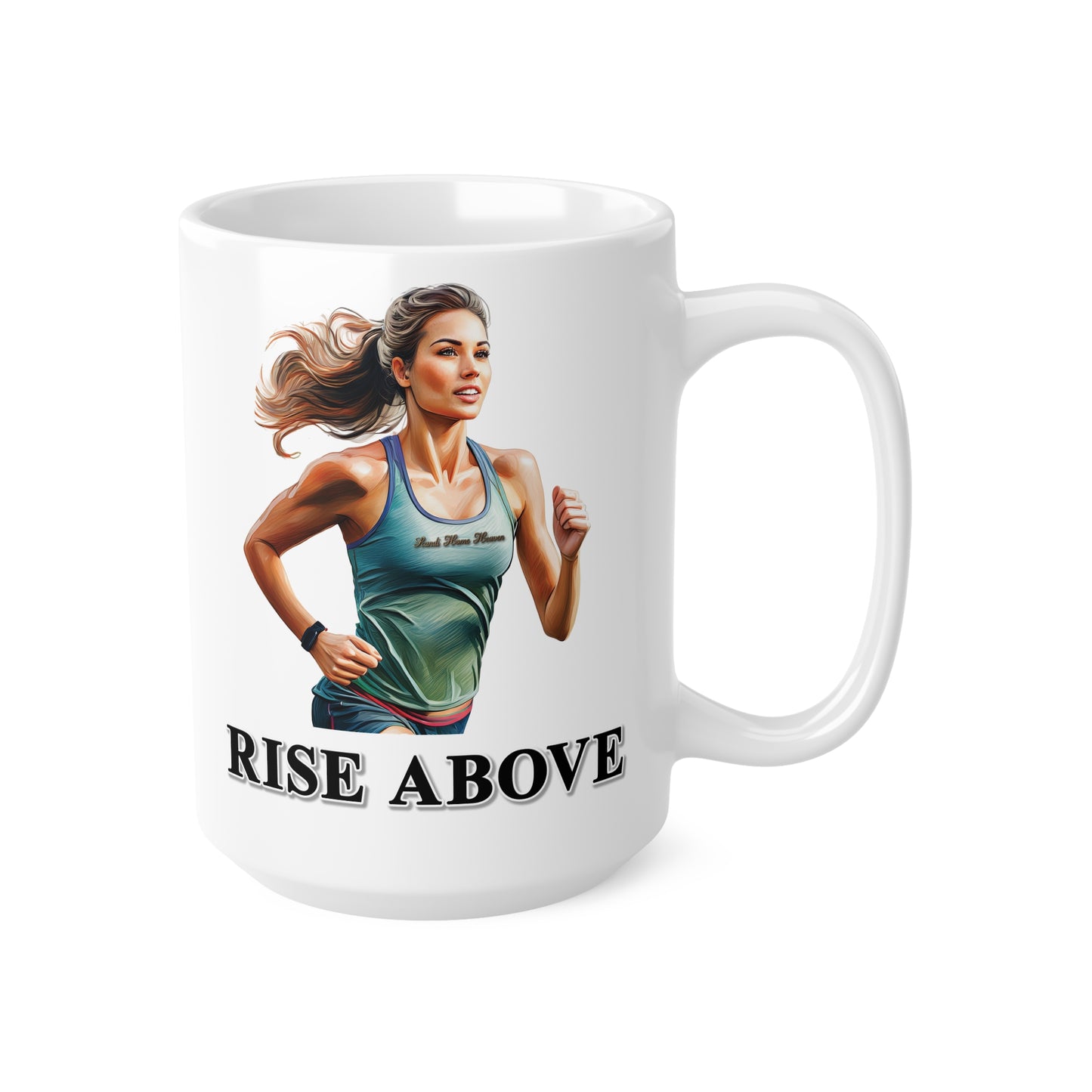 Inspirational Running Coffee Mug - 11oz & 15oz - 'Rise Above' Design