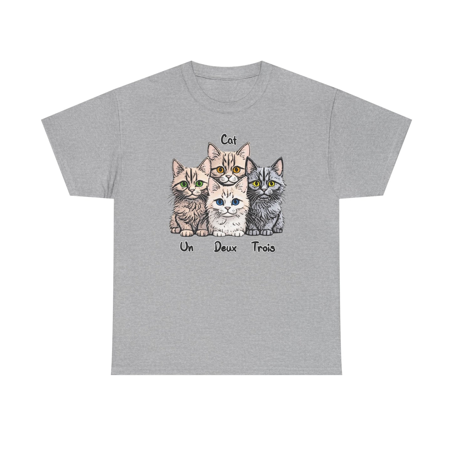 Un, Deux, Trois, Cat: Purrfect Counting Cuteness - Adorable Cat Trio Unisex Heavy Cotton Tee, Cute Cat Shirt, Animal Lover Gift, Pet Lover Apparel, Fun Gift for Cat Owners, Comfy [...]