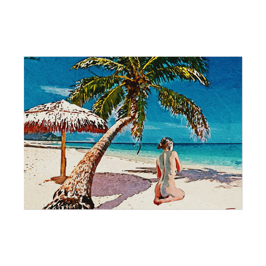 Tropical Beach Rolled Poster - Relaxing Seaside Art for Home Decor
