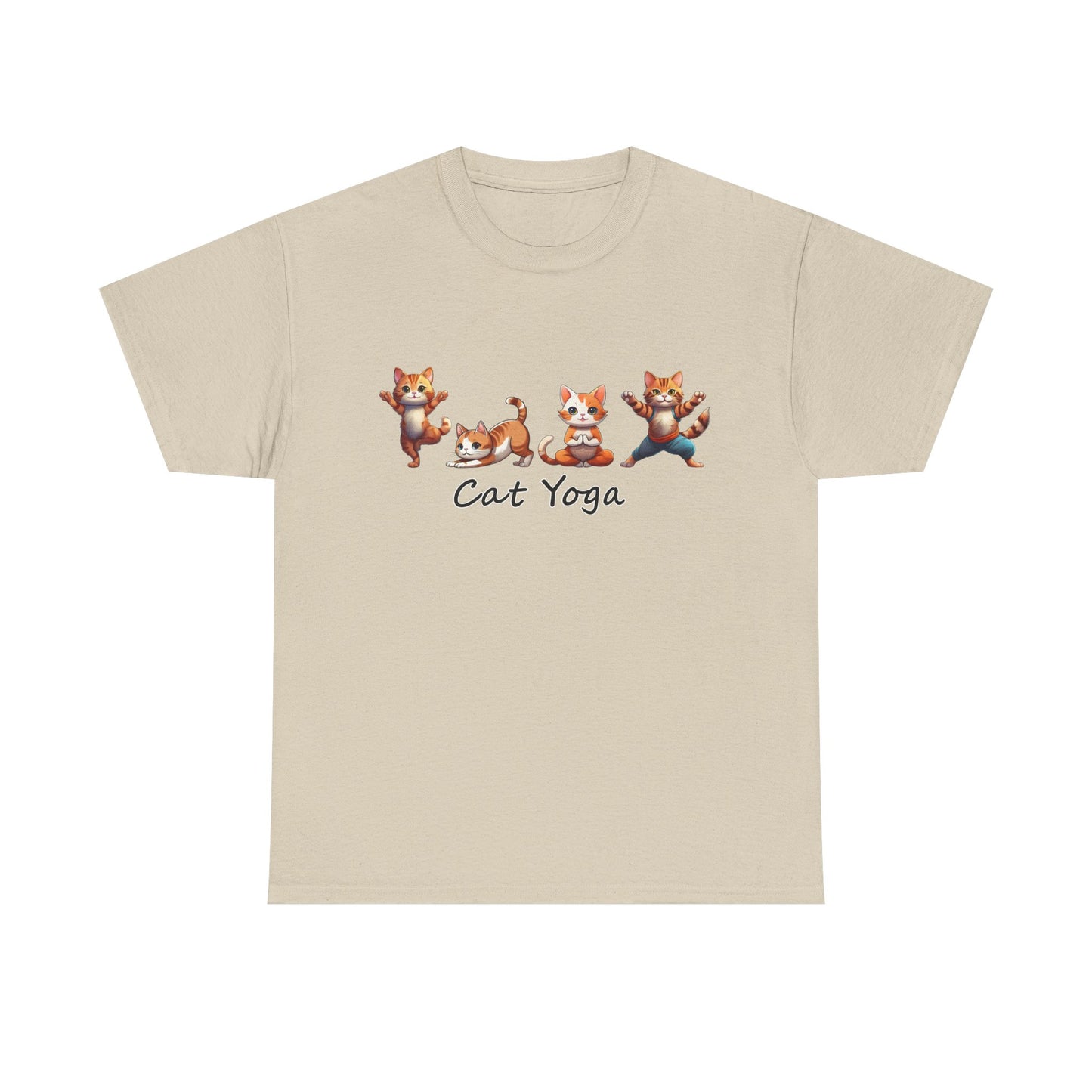 Cat Yoga Unisex Heavy Cotton Tee - Fun & Comfy T-Shirt for Cat Lovers