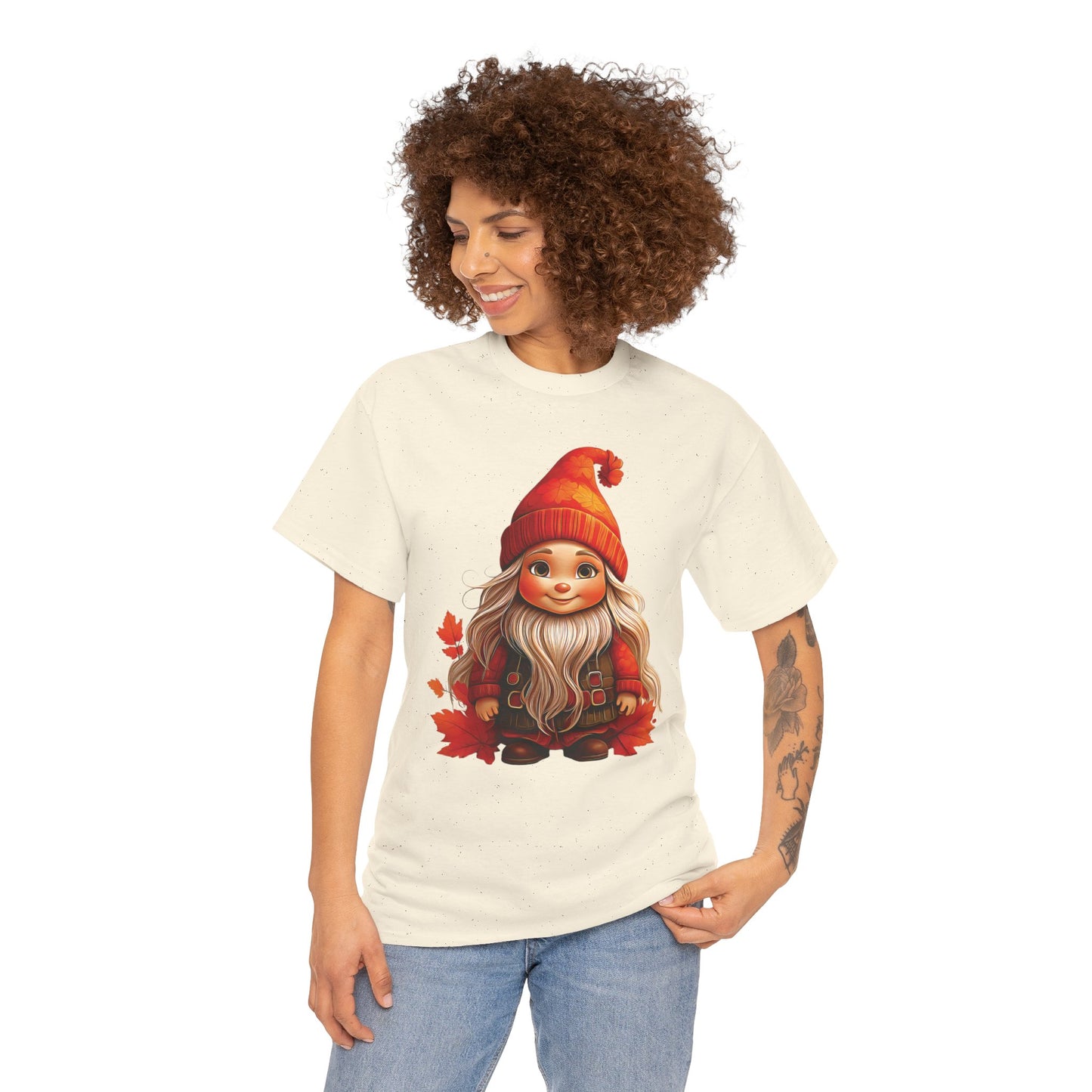 Autumn Gnome Magic – Cozy Whimsy in Every Leaf - Autumn-Themed Gnome Tee, Cozy Fall Shirt, Seasonal Apparel for Halloween, Thanksgiving, and Everyday Wear