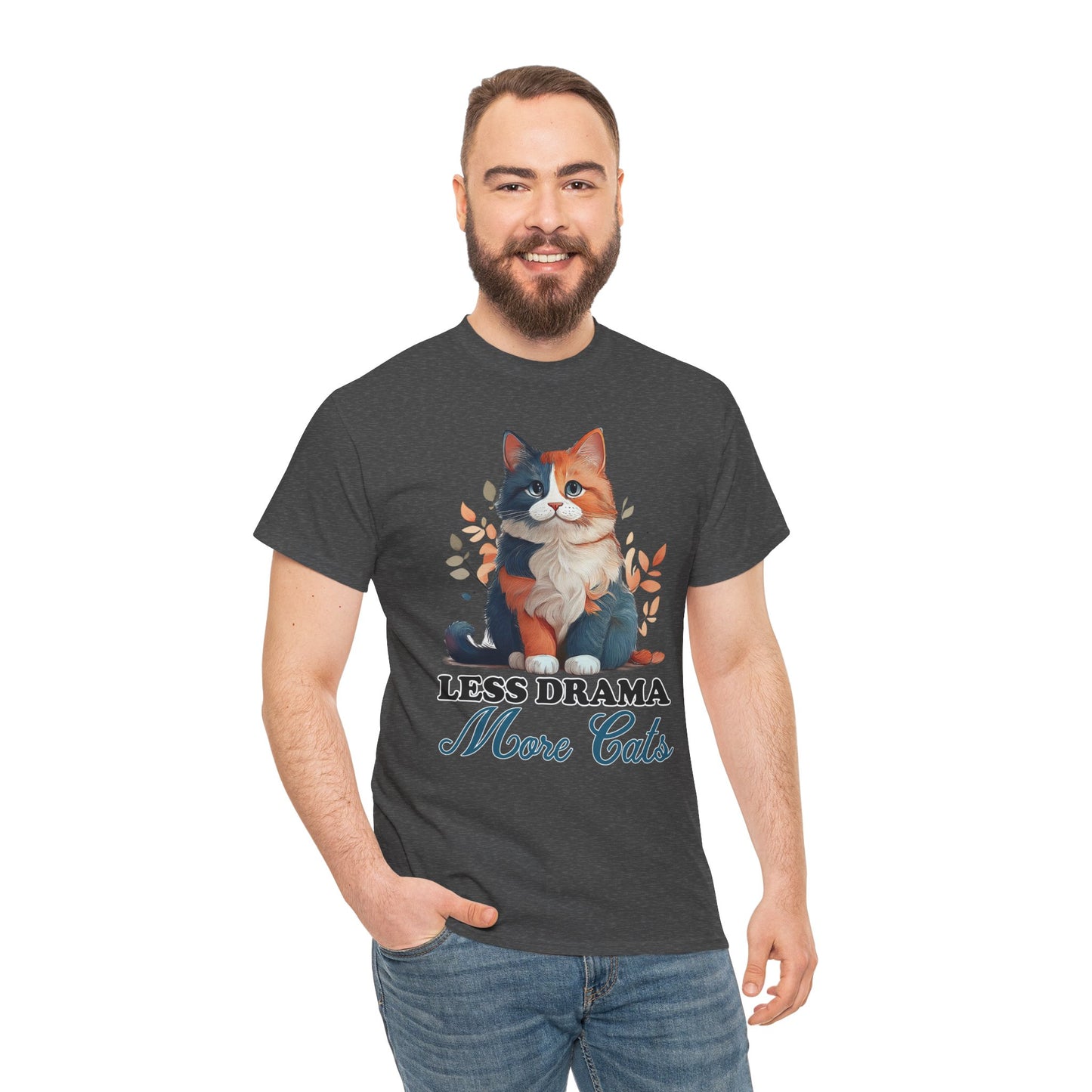 Less Drama, More Cats – Purrfect Peace in Style 🐾✨ - Unisex Cat Lover Tee - Less Drama More Cats, Cute Animal Shirt, Gifts for Cat Owners, Animal Lover Apparel, Funny Pet Tee