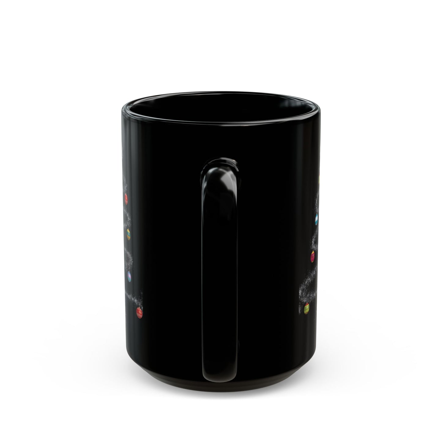 Cosmic Christmas: Where Stardust Dreams Become Holiday Magic - Christmas Tree Black Mug - Festive Coffee Cup (11oz, 15oz)