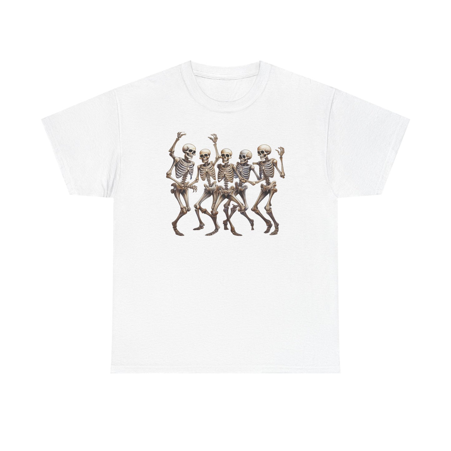 "Celebrate Life with Dancing Skeletons – Bold Apparel & Mugs that Spark Joy" - Unisex Heavy Cotton Tee with Dancing Skeletons, Halloween Shirt, Casual Tee, Party Apparel, Fun Graphic T-Shirt
