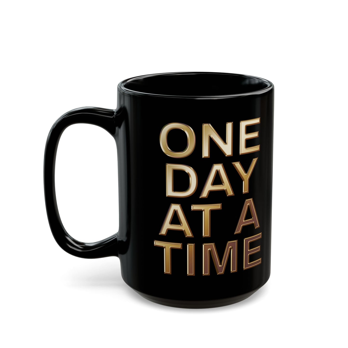 Inspirational Black Mug - "One Day at a Time" Coffee Cup for Daily Motivation, Relaxation, Self-Care, Gift for Friends, Office Use, [...]
