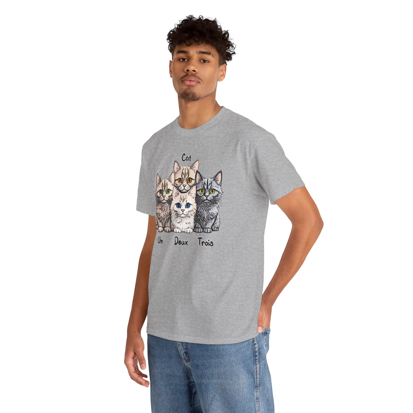 Un, Deux, Trois, Cat: Purrfect Counting Cuteness - Adorable Cat Trio Unisex Heavy Cotton Tee, Cute Cat Shirt, Animal Lover Gift, Pet Lover Apparel, Fun Gift for Cat Owners, Comfy [...]