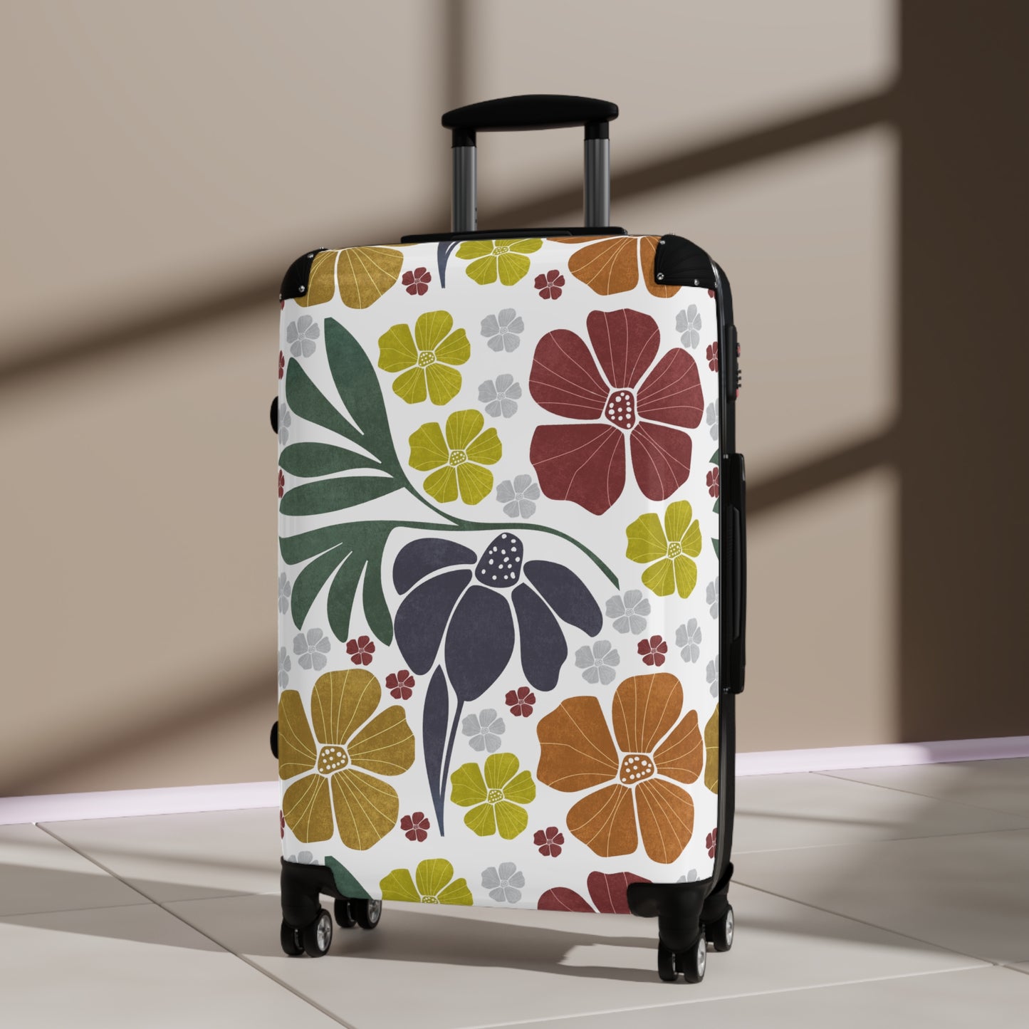 Suitcase Boho Floral Design Travel Bag