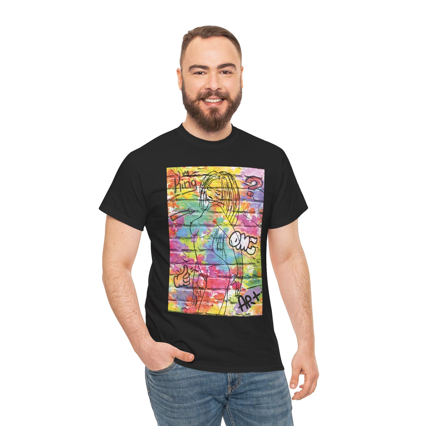 Vibrant Graffiti Muse – Bold Pop Art of Color, Confidence, and Free-Spirited Urban Expression - Colorful Artistic Unisex Tee, Vibrant Cotton T-Shirt for Art Lovers, Unique Casual Wear, Gift for Friends, Summer Fashion