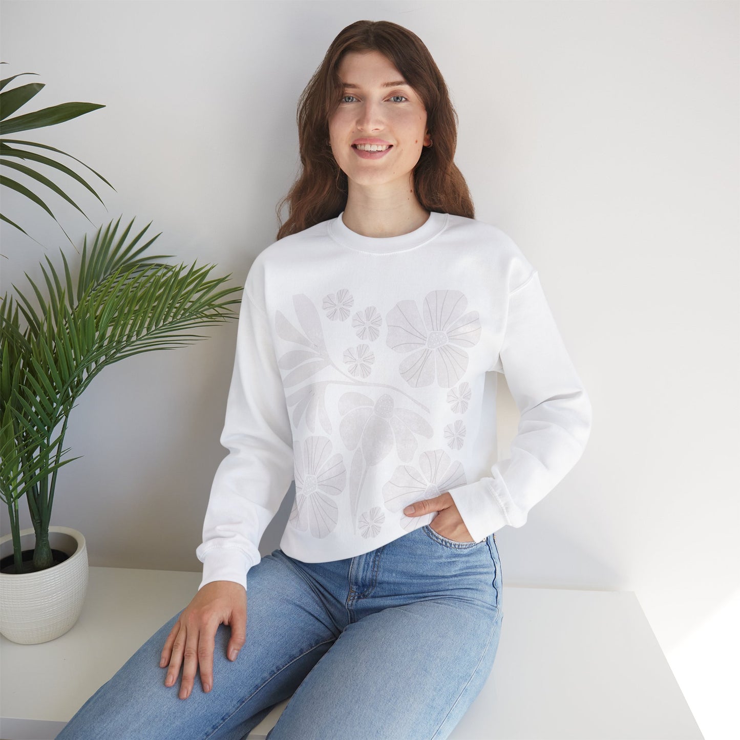 Boho Flower Crewneck Sweatshirt
