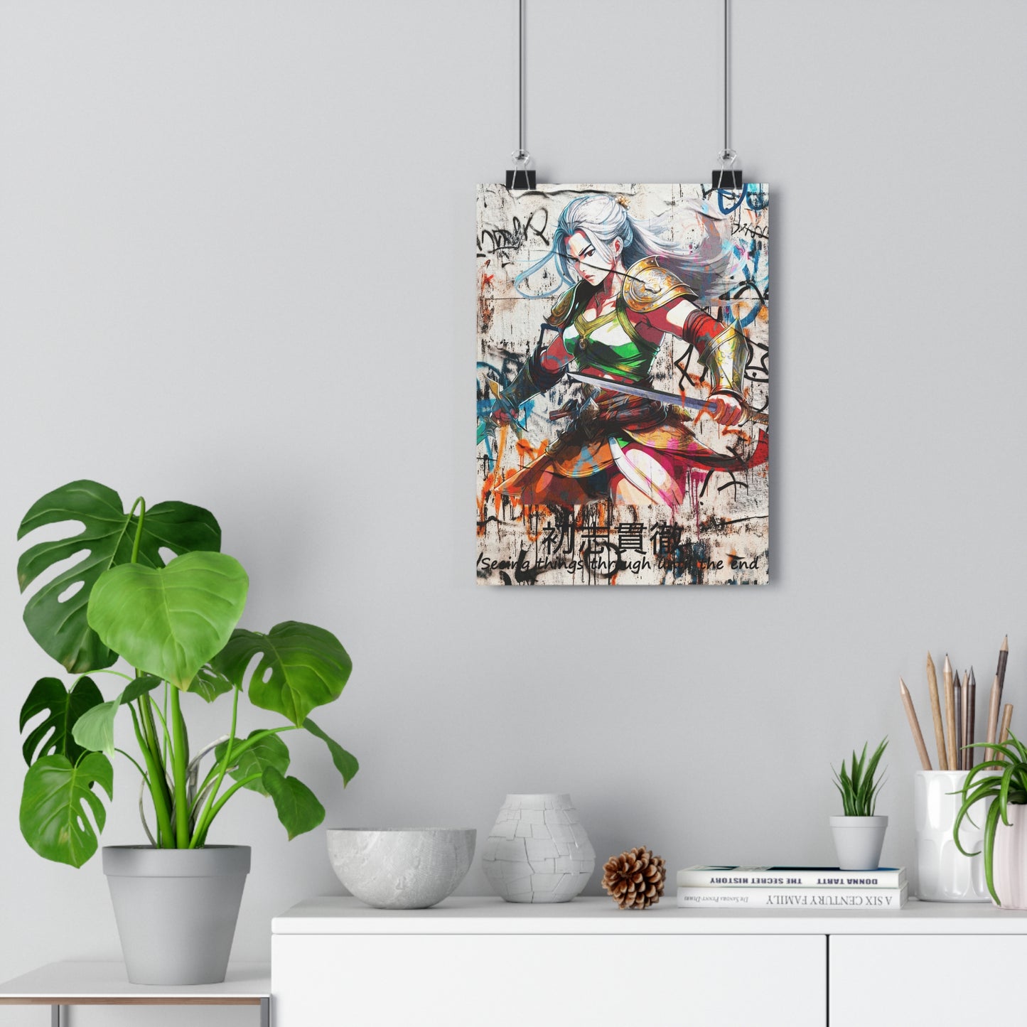 Vibrant Warrior Giclée Art Print - Manga Decor, Wall Art, Anime Gift, Home Gallery, Modern Illustration