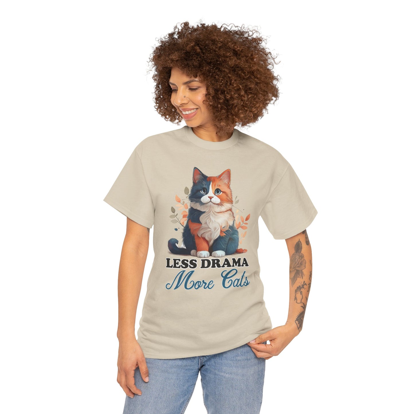 Less Drama, More Cats – Purrfect Peace in Style 🐾✨ - Unisex Cat Lover Tee - Less Drama More Cats, Cute Animal Shirt, Gifts for Cat Owners, Animal Lover Apparel, Funny Pet Tee