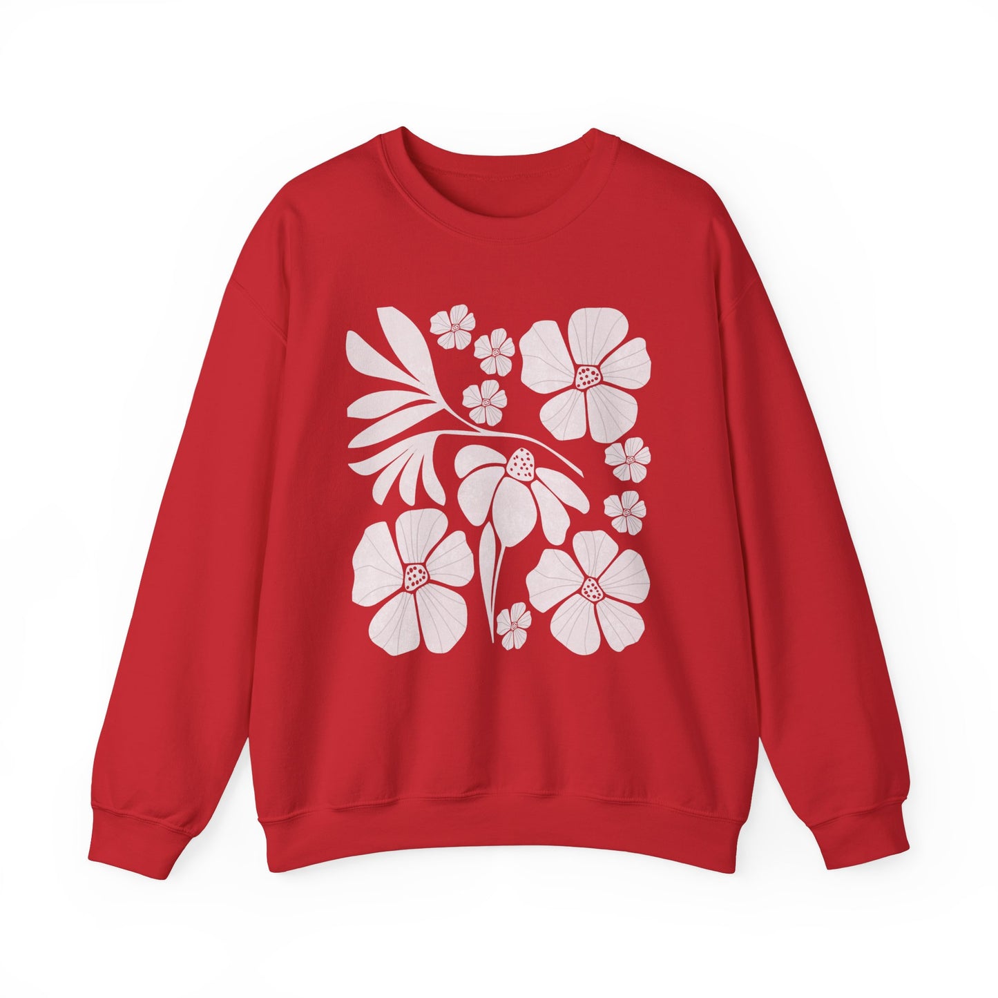 Floral Boho style Minimalist Unisex Crewneck Sweatshirt - Cozy Comfort for All Occasions