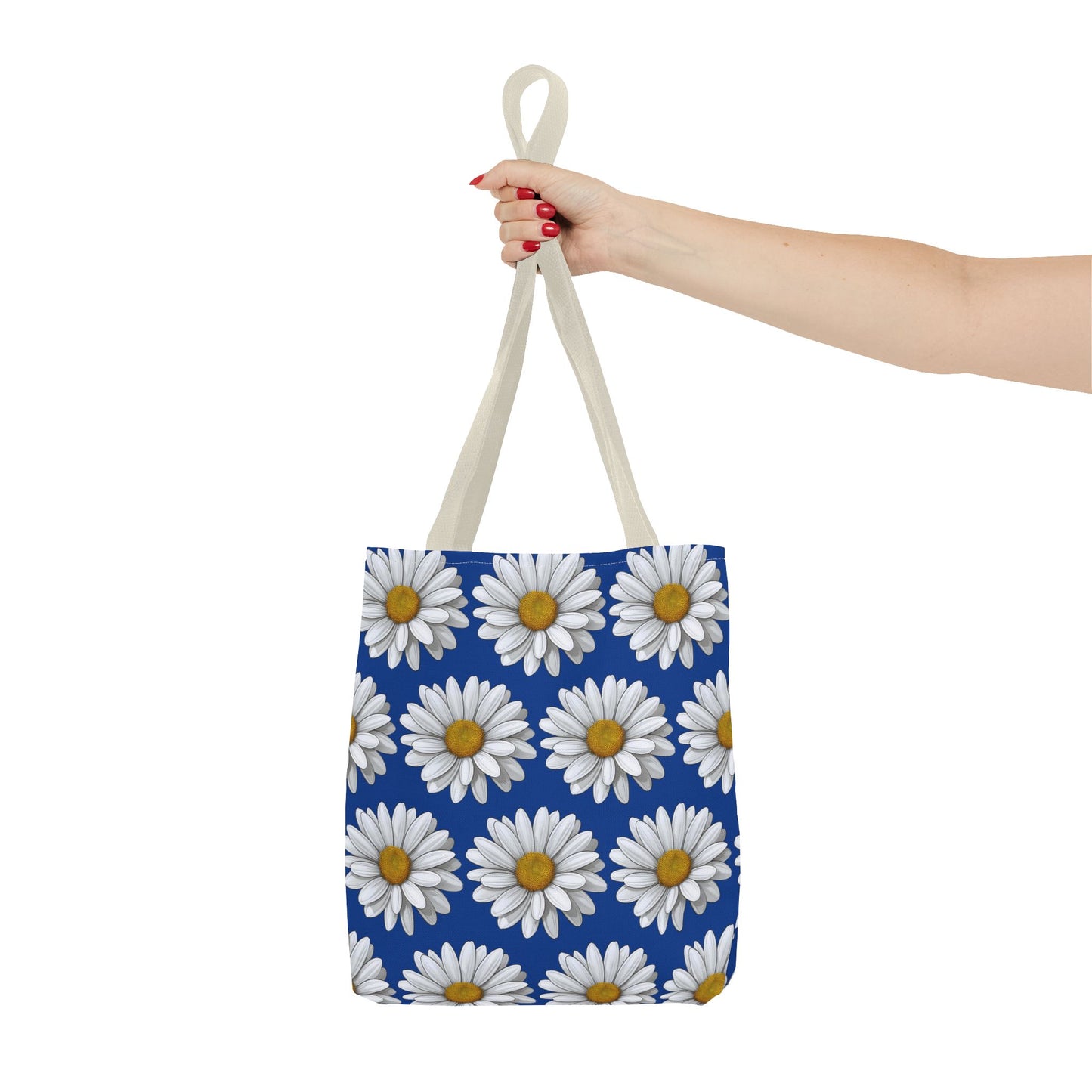 Daisy Tote Bag - White Floral Design Summer Fashion Accessory