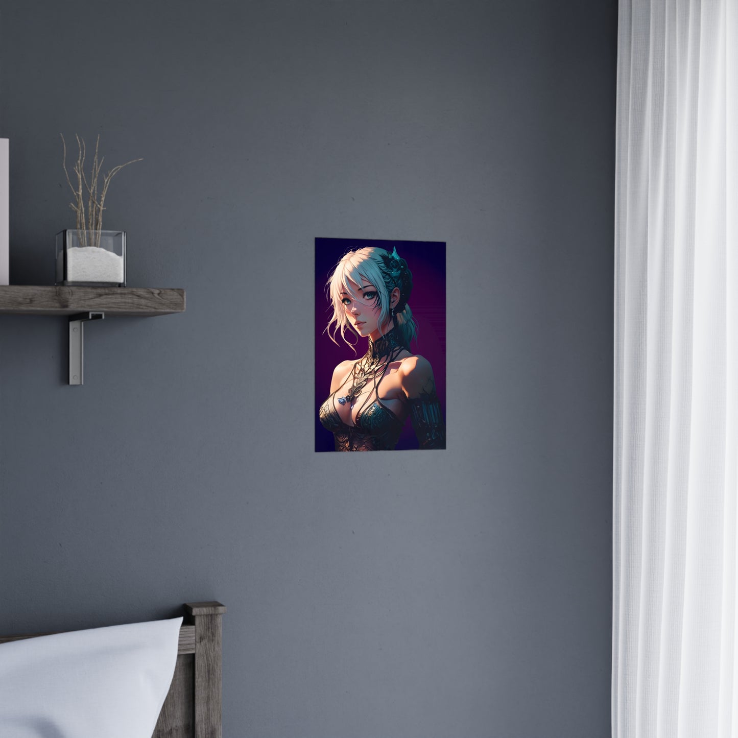 Mystical Anime Forest Princess Portrait Poster Art, Wall Decor, Fantasy Decor, Gothic Art Print, Unique Gifts, Anime Wall Art