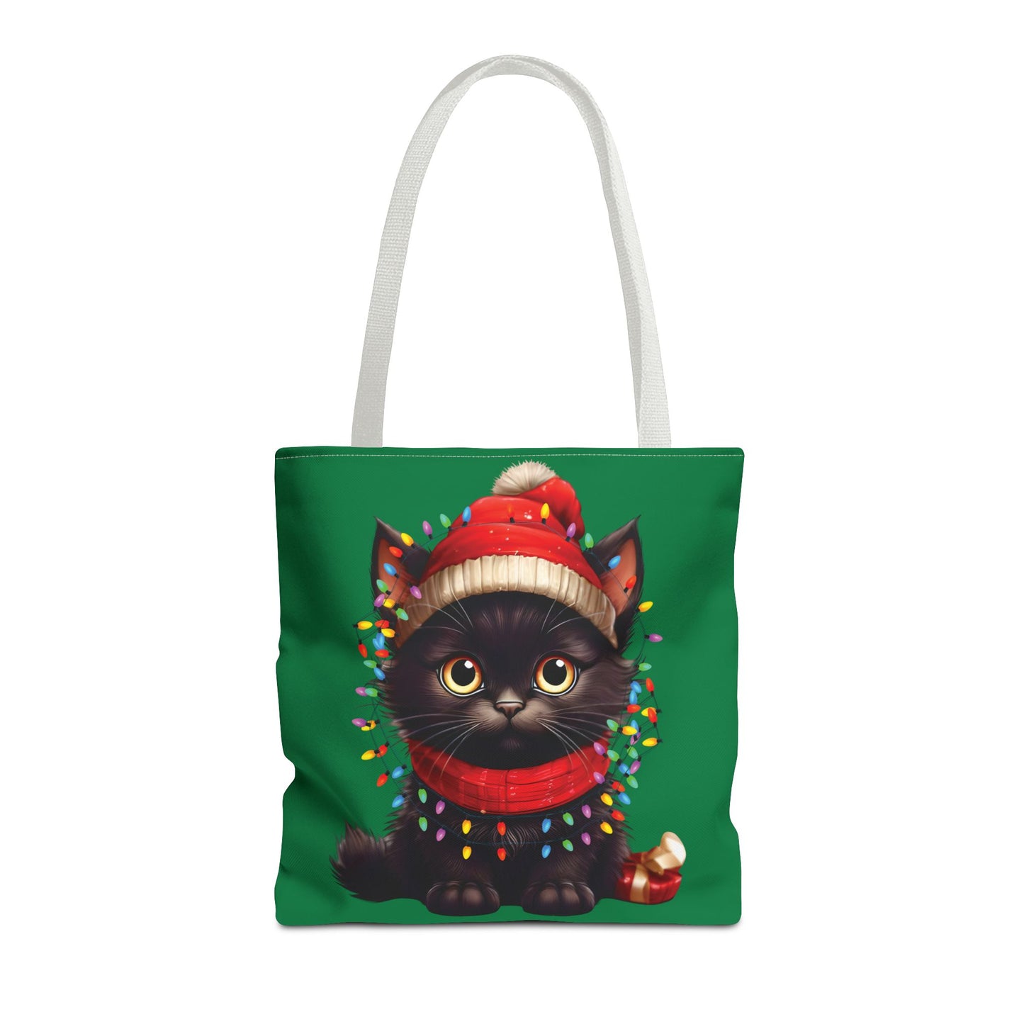 Whimsical Cat Tote Bag - Holiday Gift, Cute Cat Lover, Eco-Friendly Shopping Bag, Christmas Tote, Seasonal Accessories