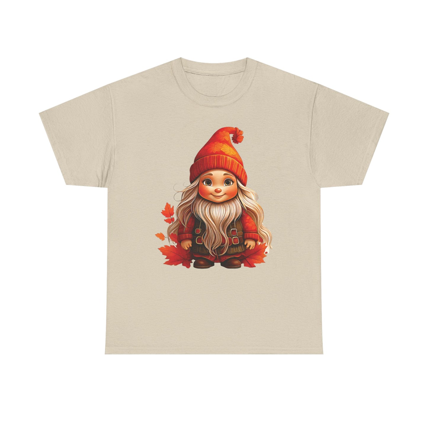 Autumn Gnome Magic – Cozy Whimsy in Every Leaf - Autumn-Themed Gnome Tee, Cozy Fall Shirt, Seasonal Apparel for Halloween, Thanksgiving, and Everyday Wear