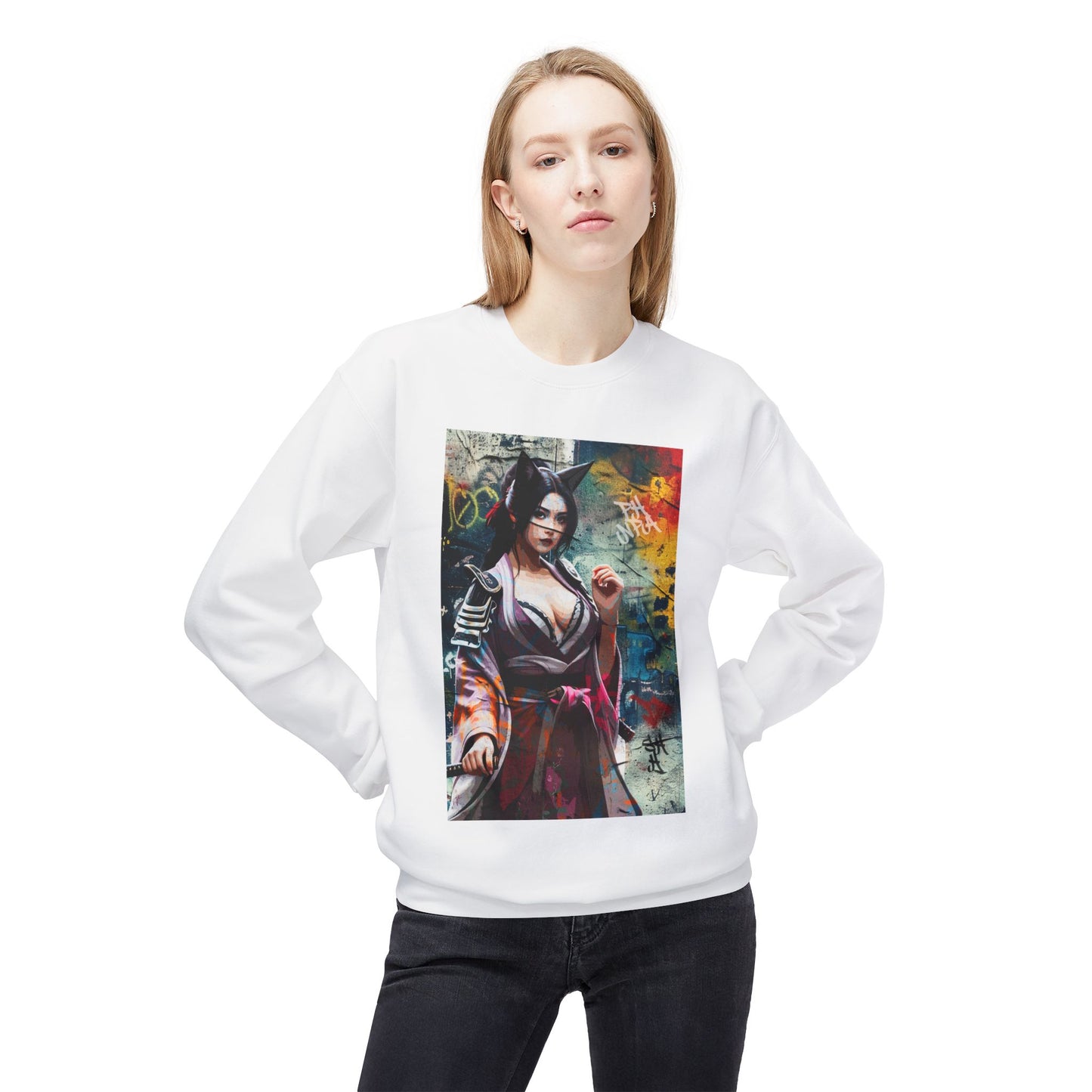 Graffiti Warrior Cat Women Sweatshirt