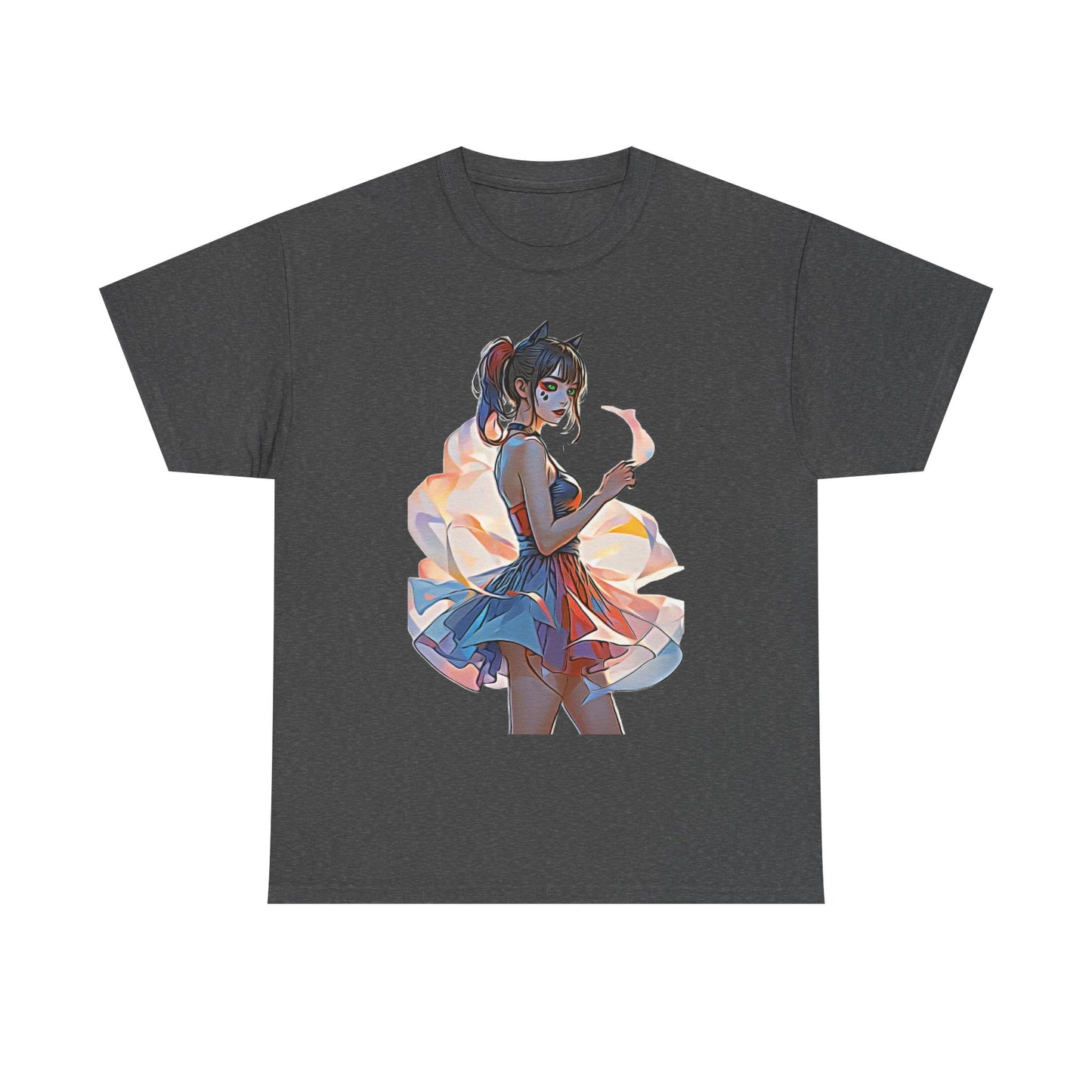 ✨Moonlit Grace: Anime Catgirl Aura for Casual Wear, Posters, Mugs and much more. - Artistic Cat Lady Tee, Cool Graphic Shirt for Animal Lovers, Ideal Gift for Birthdays & Cat Lovers, Casual Wear, Unisex Cotton Tee