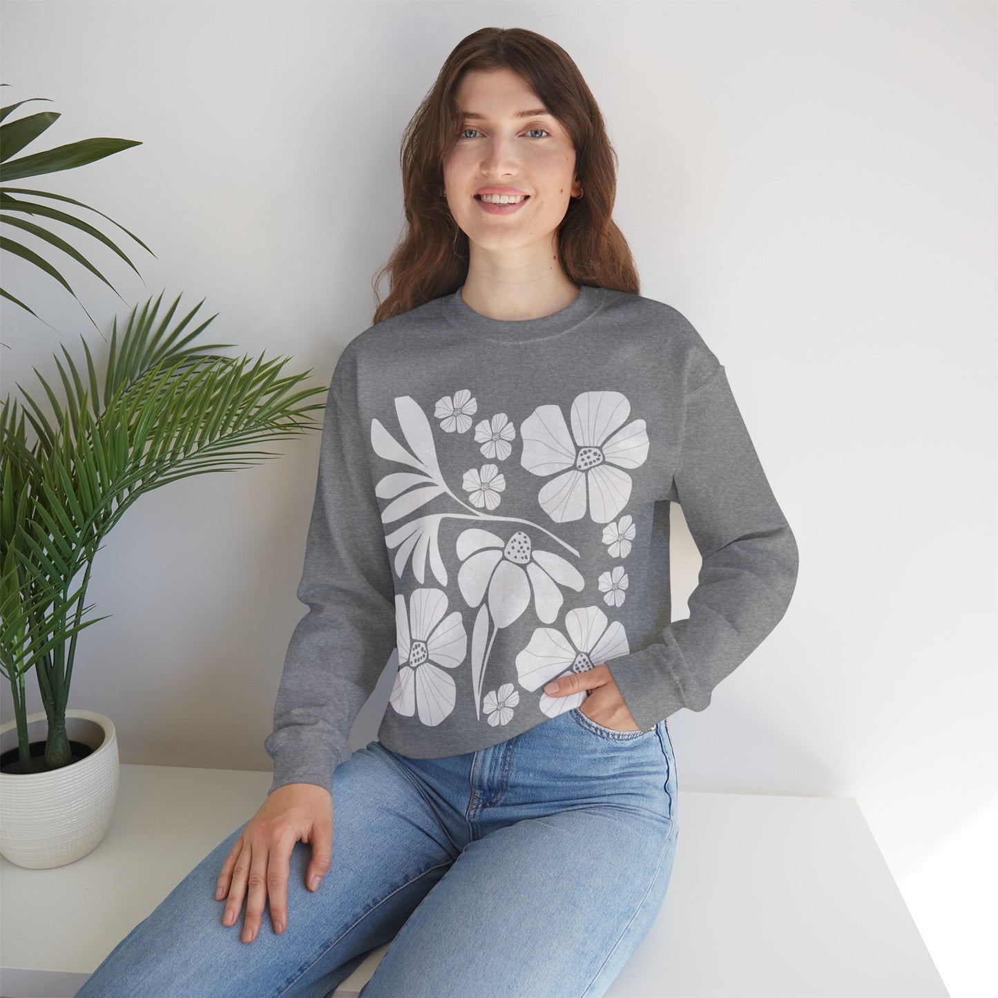 Boho Flower Crewneck Sweatshirt