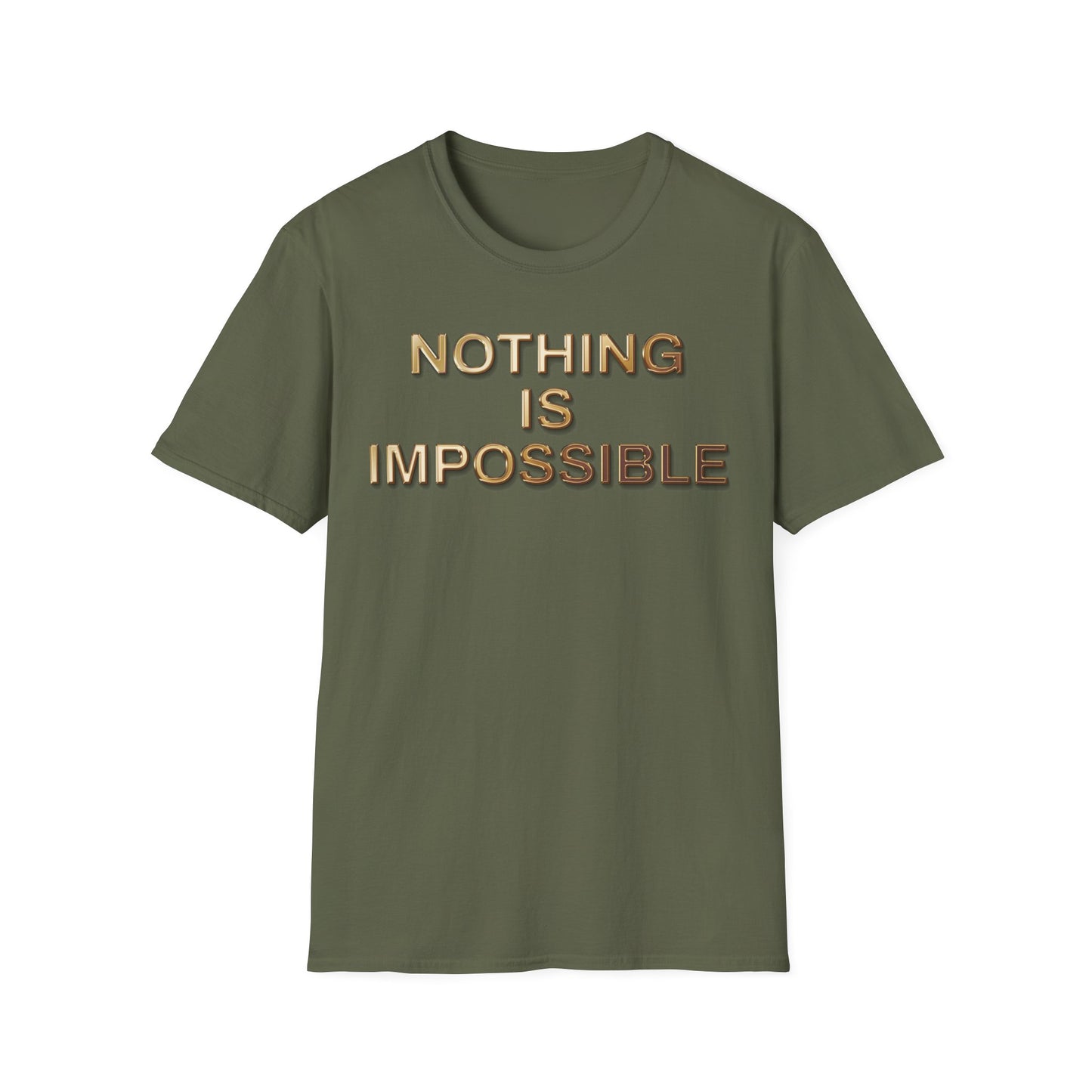 'NOTHING IS IMOSSIBLE' - Inspirational Quote Unisex Softstyle T-Shirt, Motivational Tee, Gift for Her/Him, Casual Wear, Gym Shirt, Everyday Life
