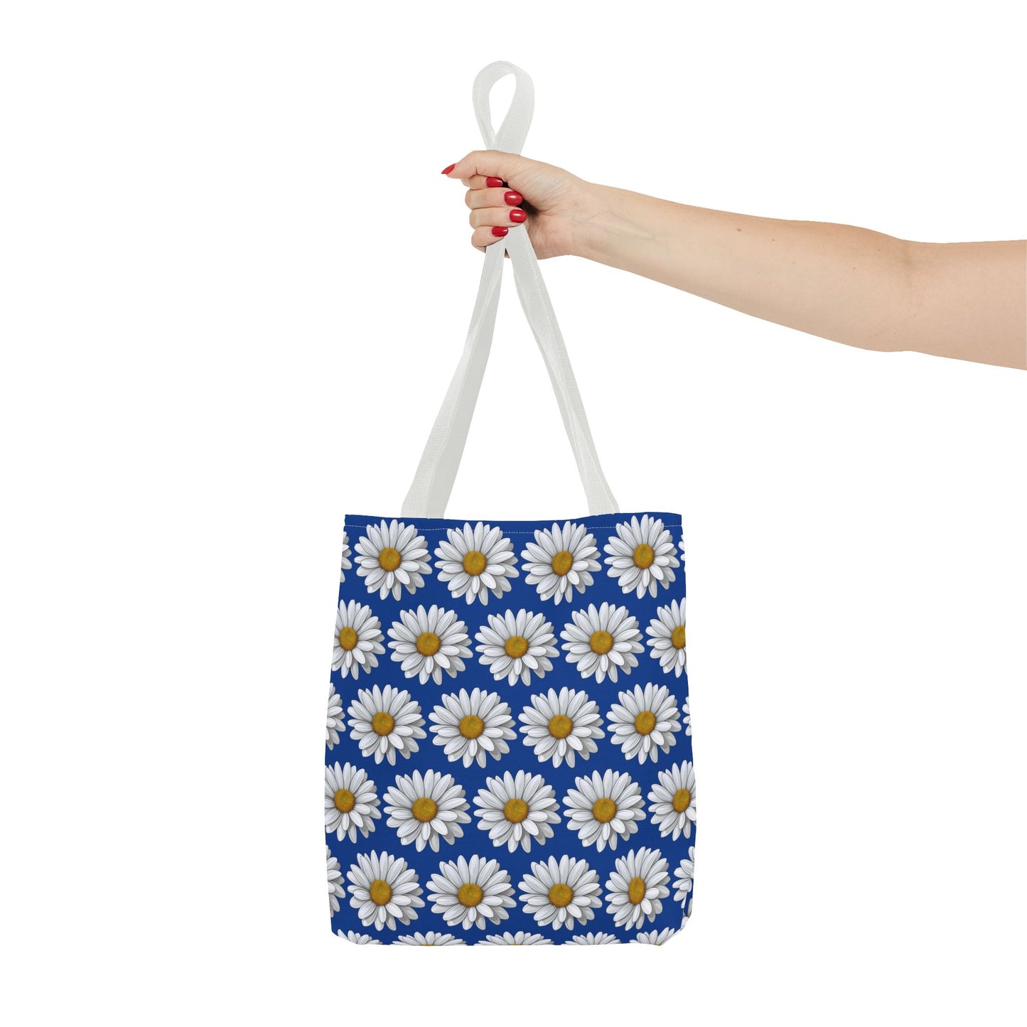 Daisy Tote Bag - White Floral Pattern Summer Fashion Accessory