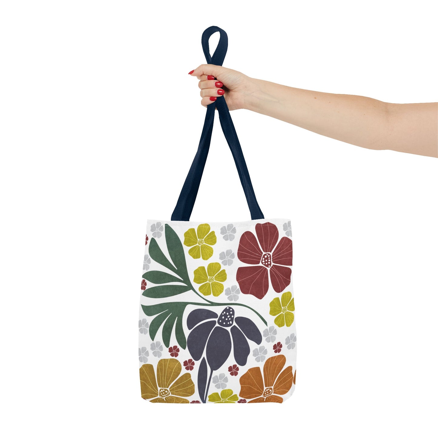 Boho Flowers Tote Bag - Retro Vintage Style