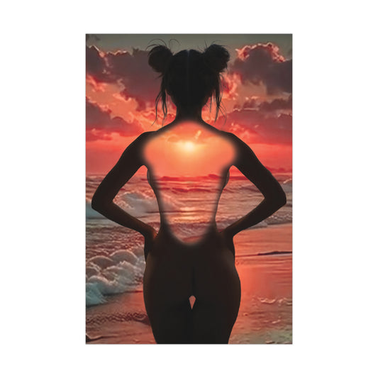 Sunset Within – Strength That Shines Through 🌅💪 - Serene Sunset Matte Poster, Boho Wall Art, Aesthetic Home Decor, Gift for Her, Feminine Art Print