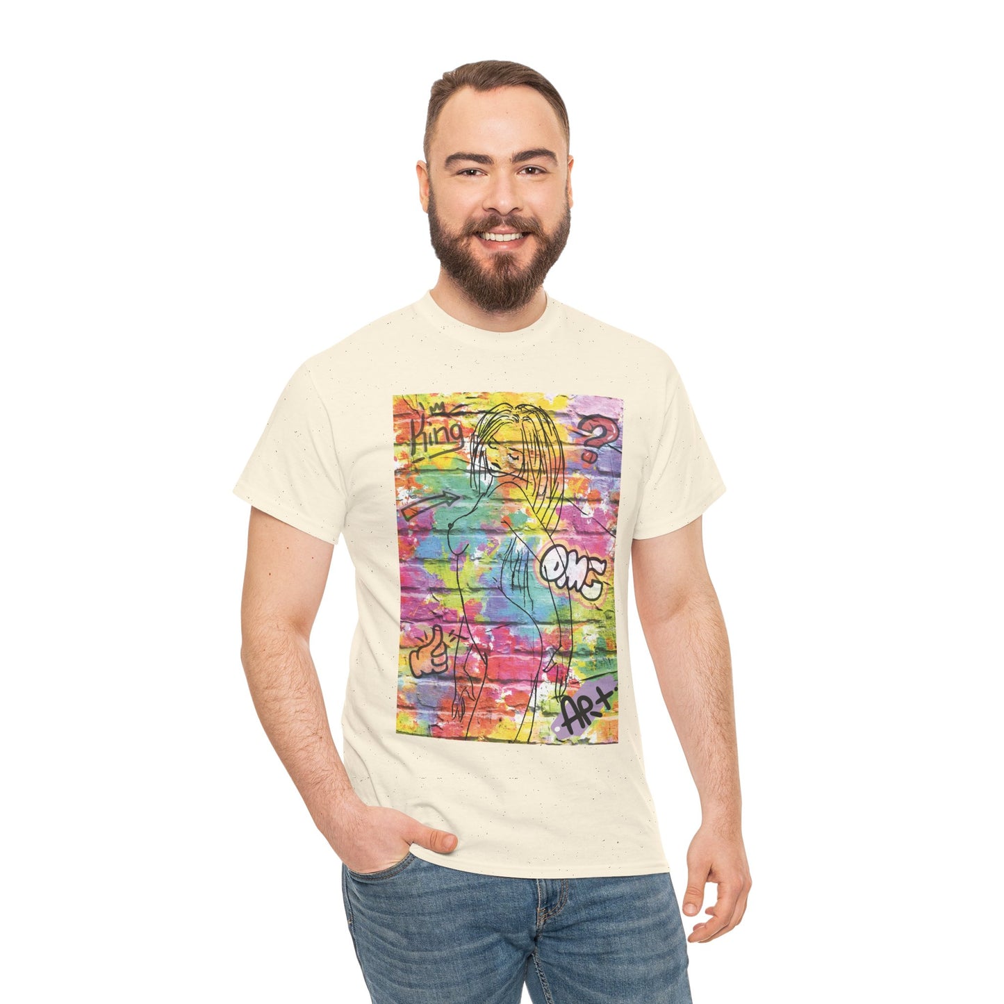 Vibrant Graffiti Muse – Bold Pop Art of Color, Confidence, and Free-Spirited Urban Expression - Colorful Artistic Unisex Tee, Vibrant Cotton T-Shirt for Art Lovers, Unique Casual Wear, Gift for Friends, Summer Fashion