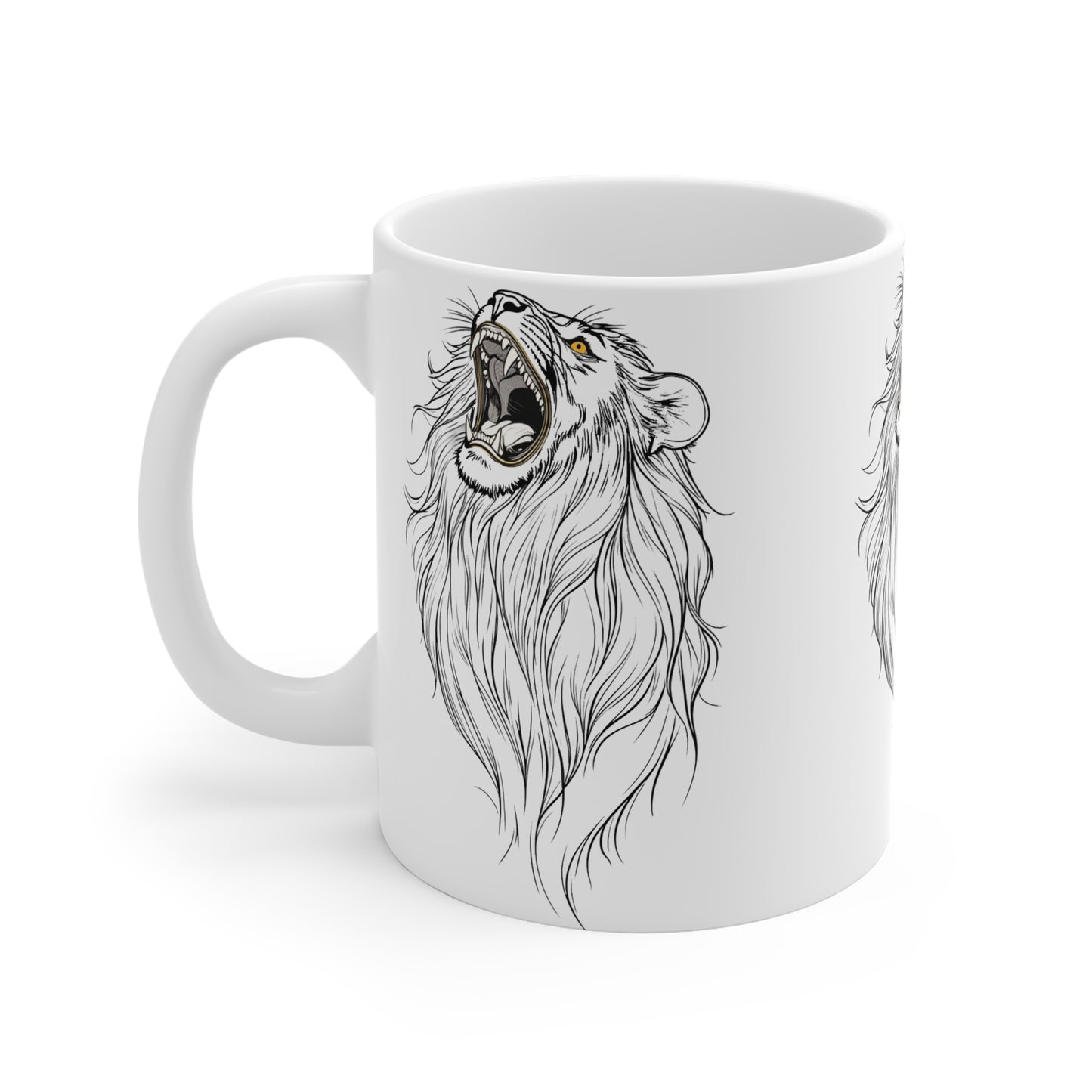 Roaring Lion Ceramic Mug - Bold Coffee Cup for Animal Lovers, Perfect Gift for Birthdays, Home Decor, Tea Time